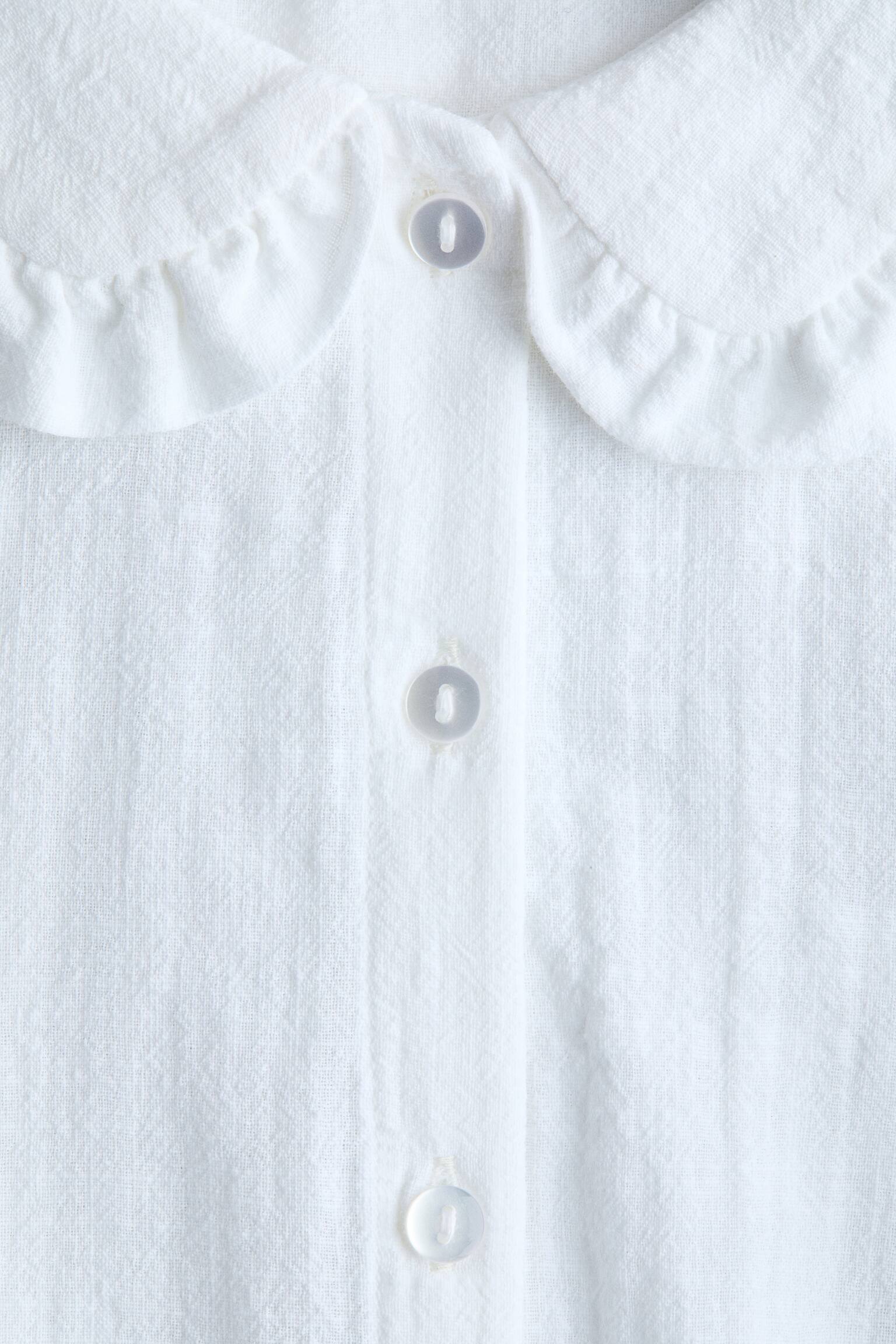 Áo kiểu bằng muslin có cổ - Màu trắng - 5