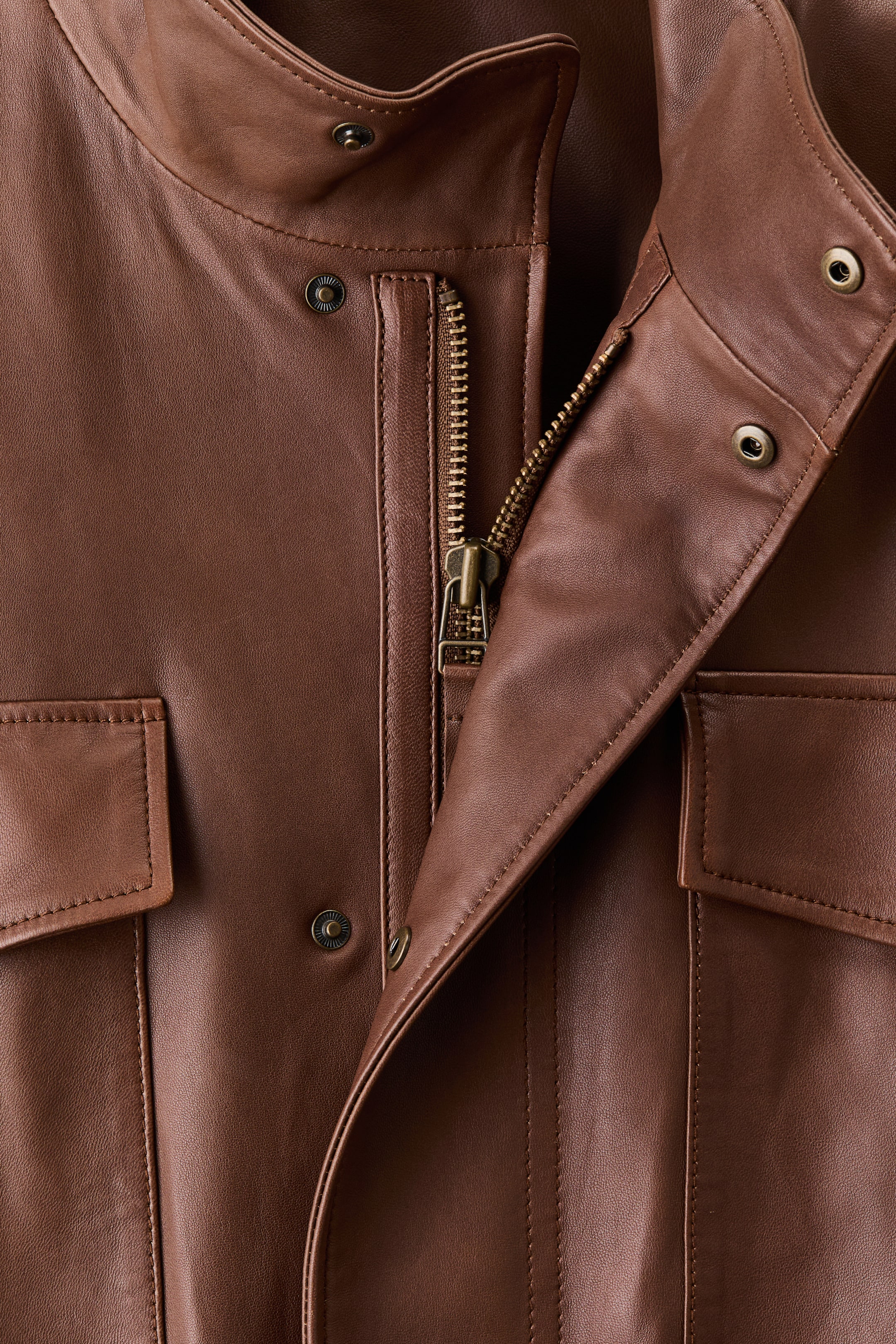 Мужские куртки H&M Leather Cargo Jacket — фото 10