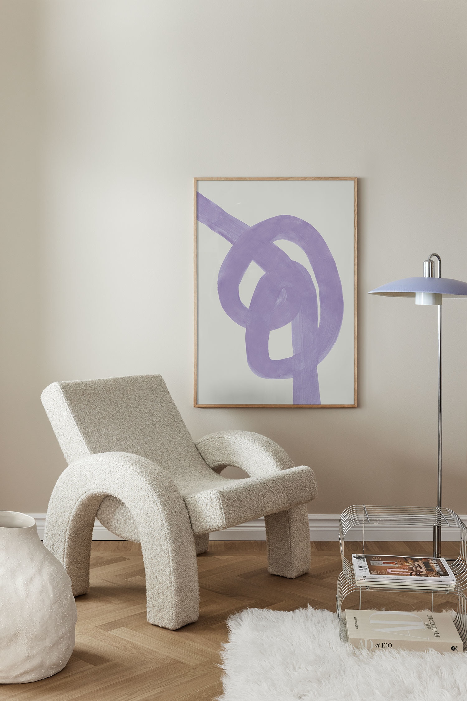 Purple Knot Plakat - Lilla/beige