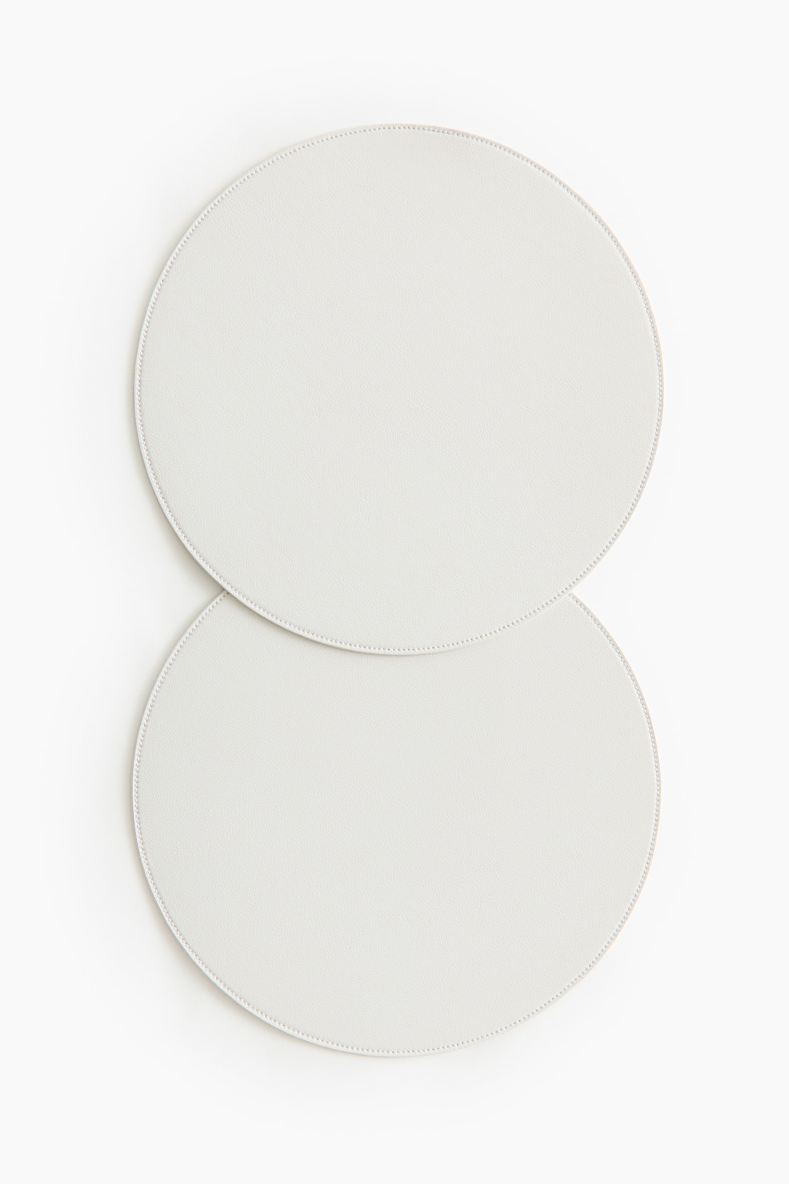 2-pack Round Placemats - White/Light beige/Black/Burnt orange