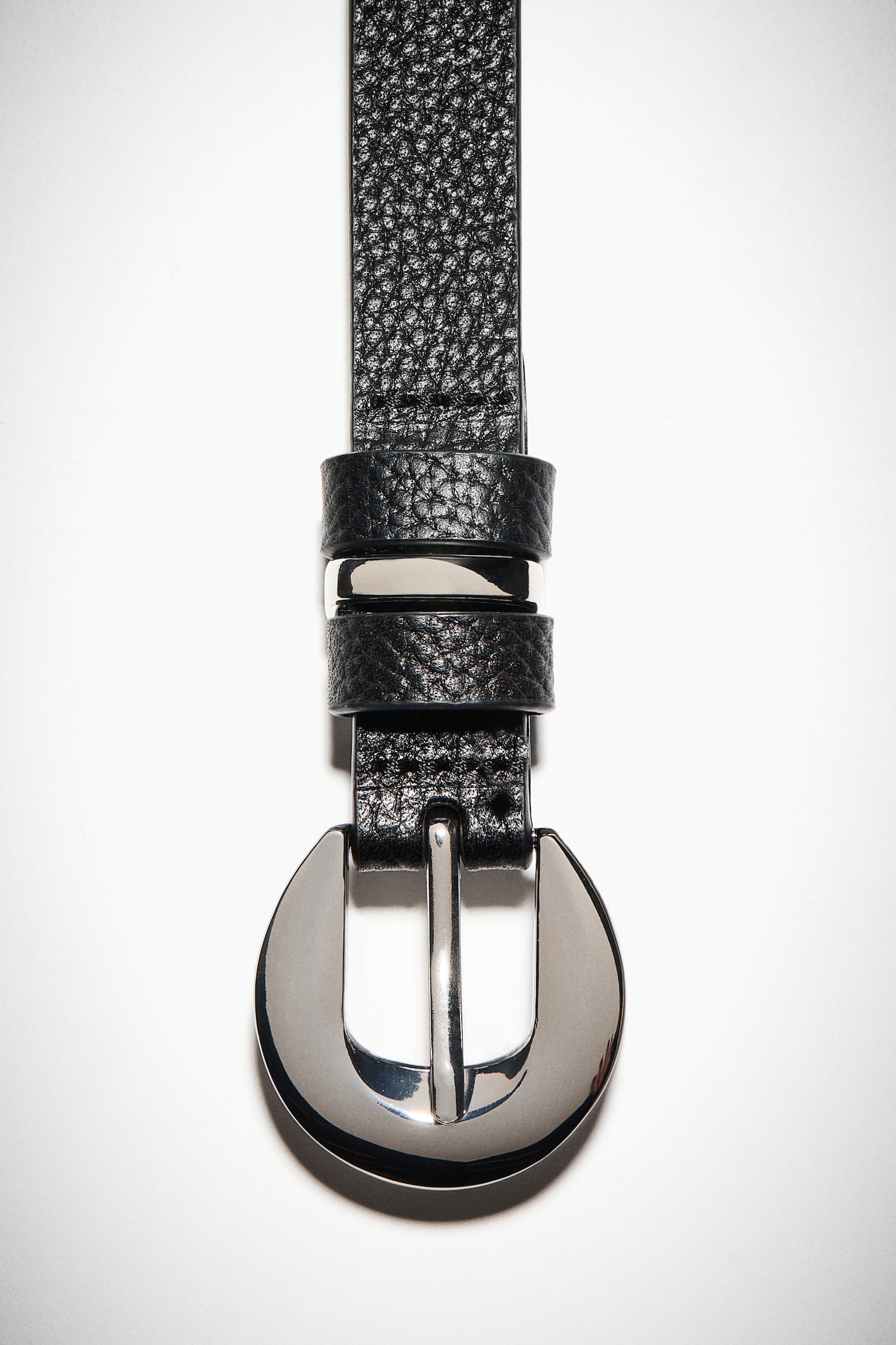 Leather belt - Black/Dark brown - 1
