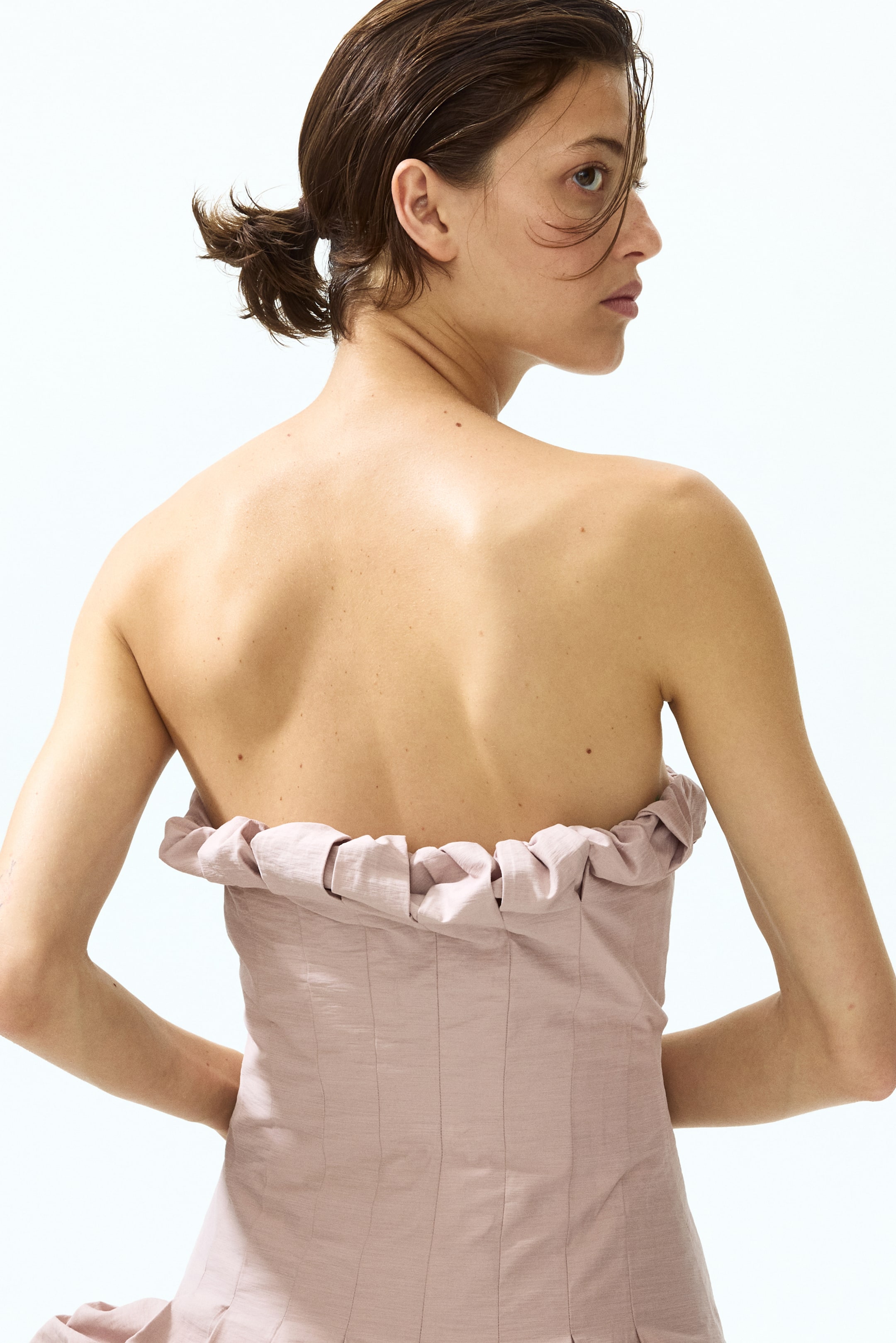 Bubble-Hem Bandeau Dress