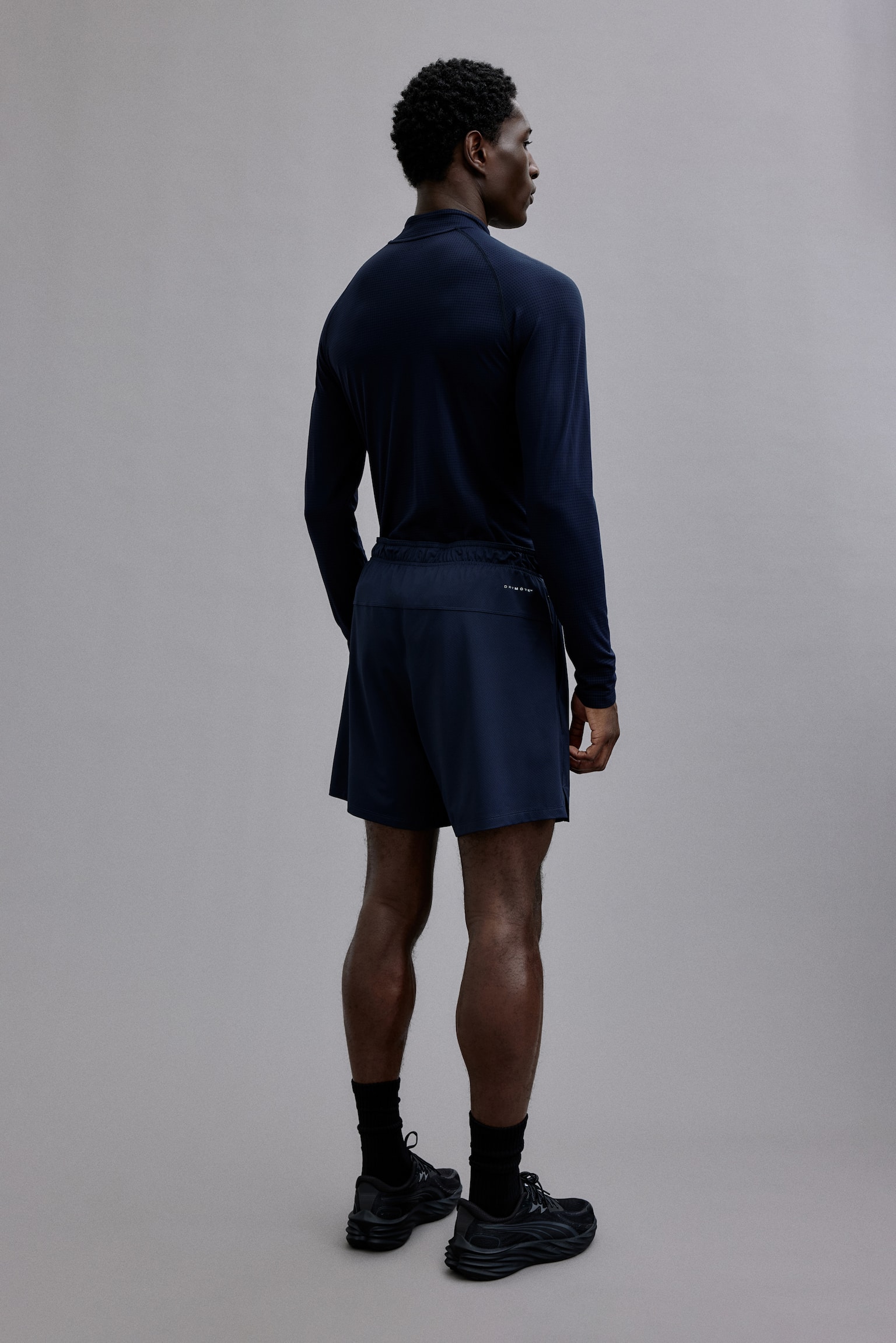 Muscle Fit Zip top sports top with DryMove™ - Navy blue/Brown/Brown - 5