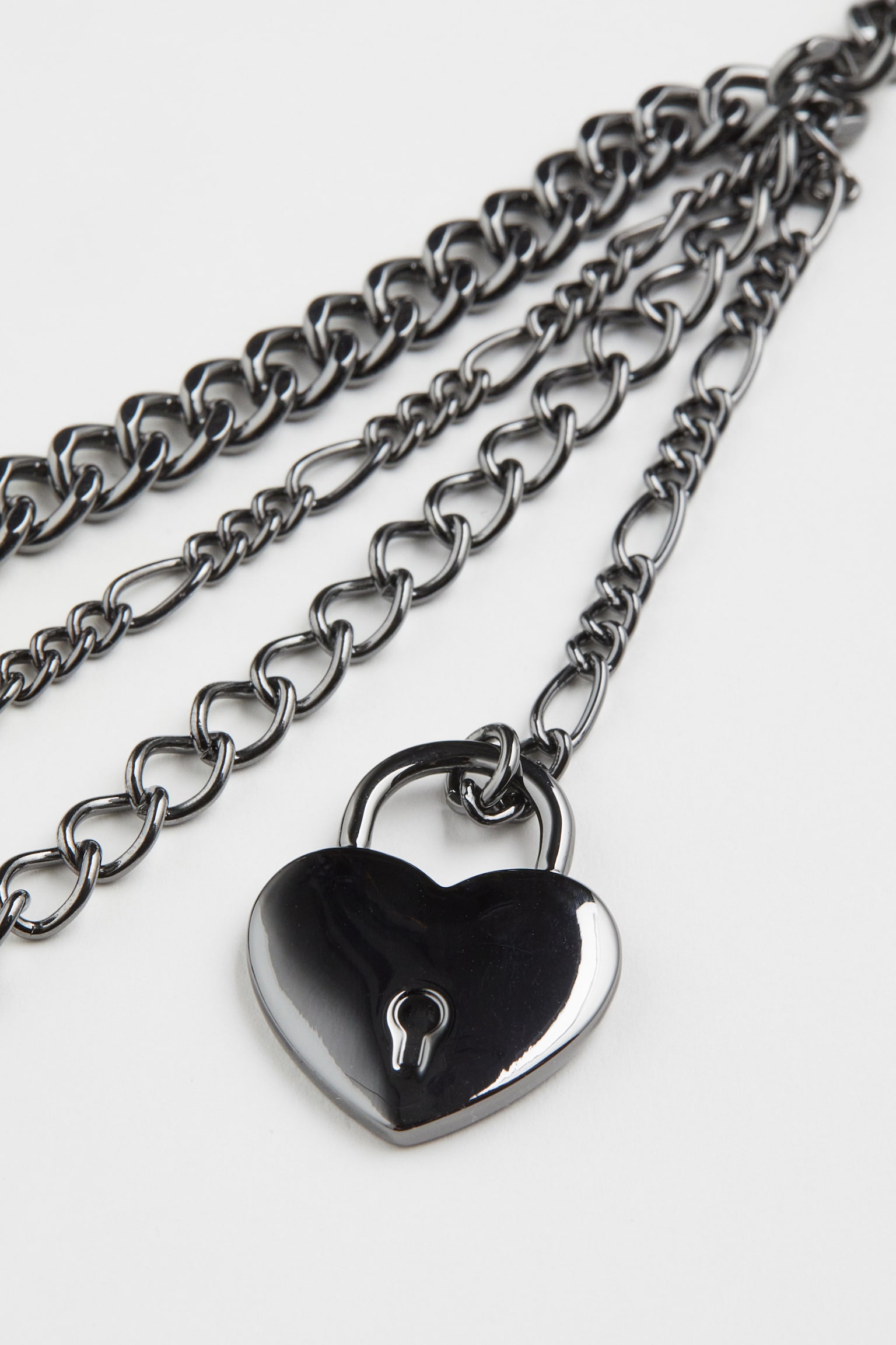 Pendant Detail Waist Chain - Silver colour/Heart - 2