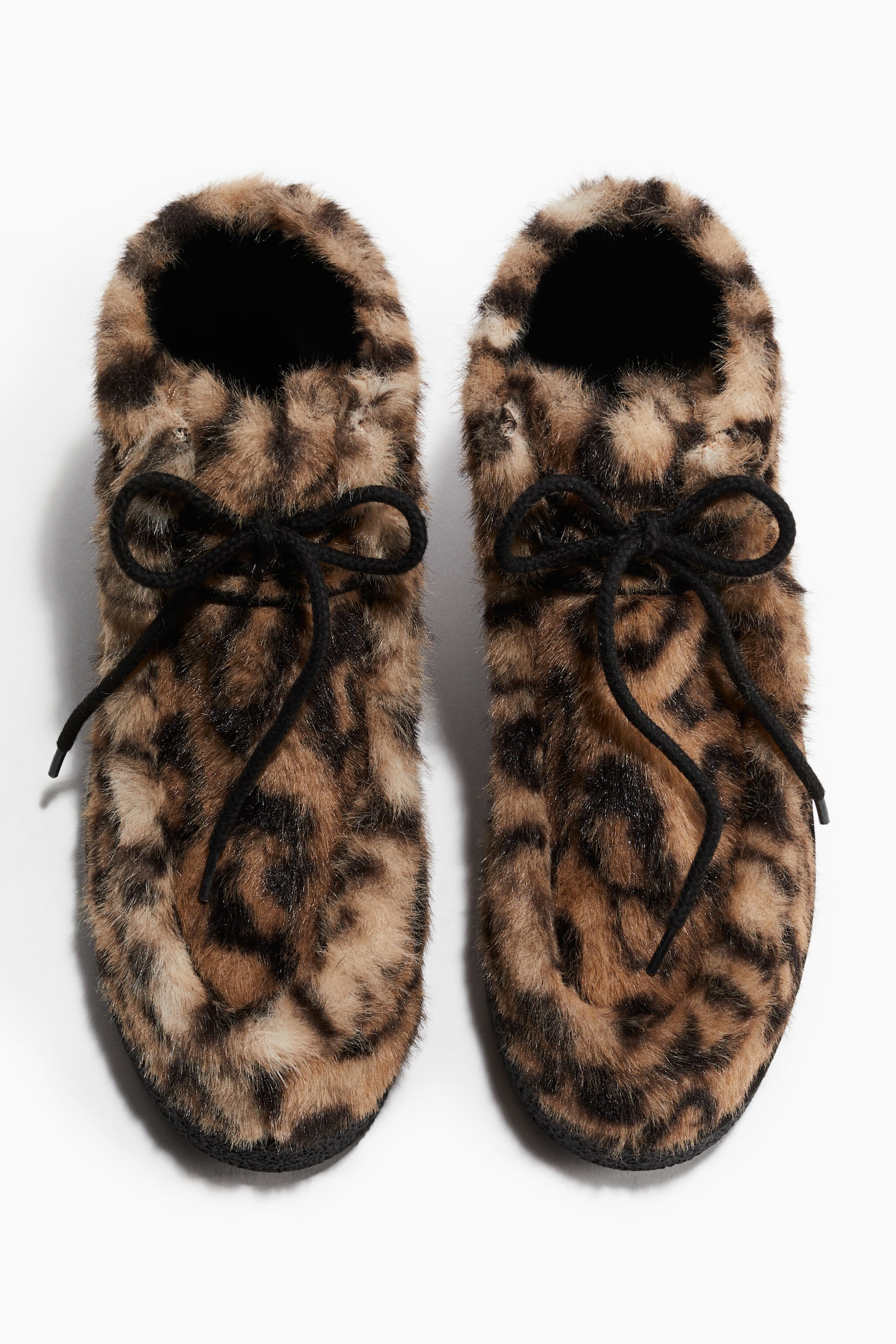 Женские ботинки H&M Lace-Up, цвет: Бежевый / Леопардовый с принтом — фото 4