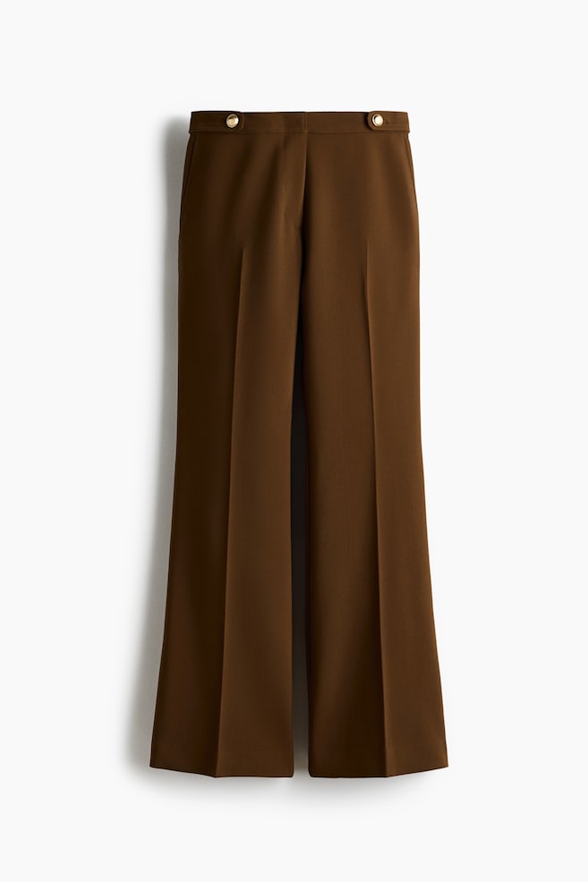 Flared Tailored Pants - Dark brown - 1