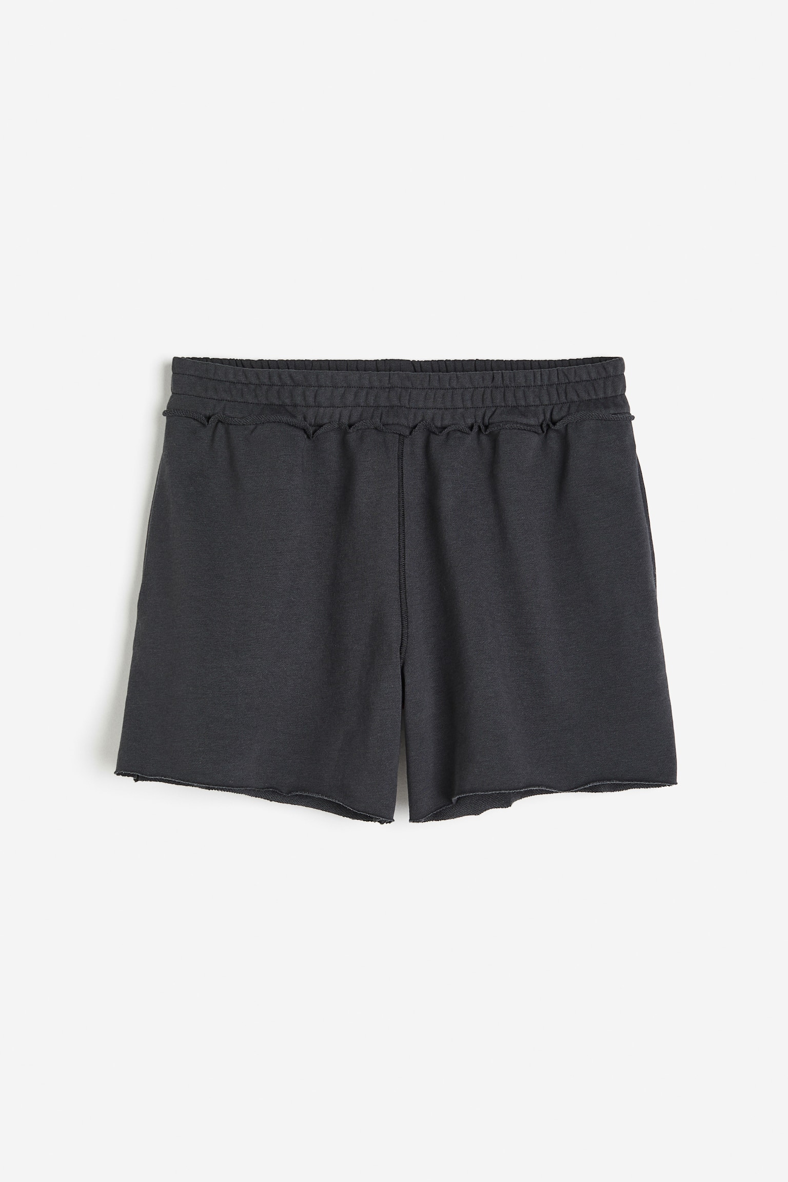 Pull-on sweatshirt shorts - Dark grey/Light grey marl/Cream - 1