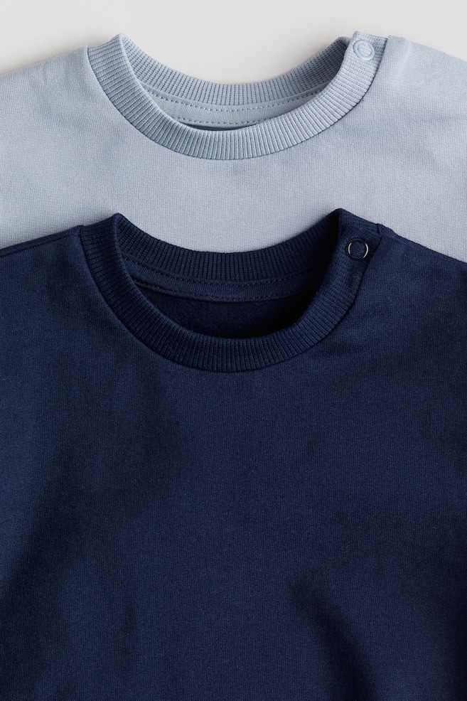 2-pack Cotton Sweatshirts-Light blue/dark blue - 2