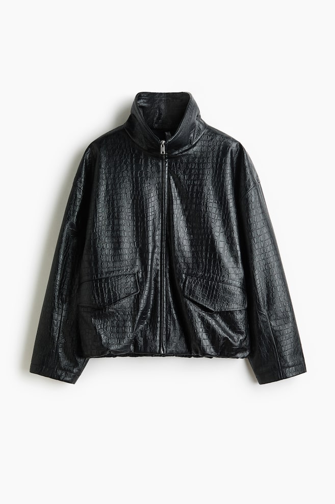Giubbotto oversize coated - Nero - 1