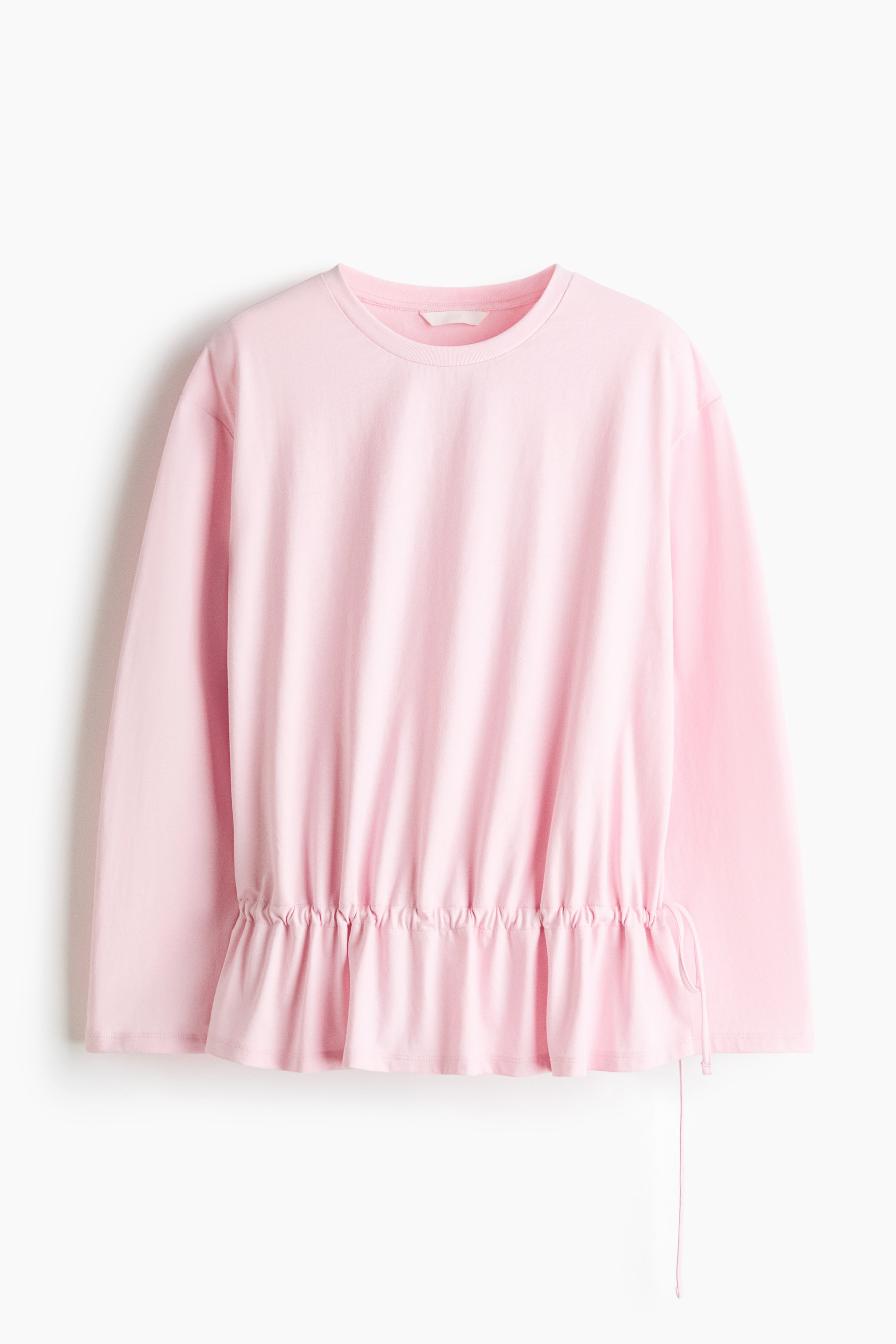 View larger image: Drawstring-detail cotton top - Light pink - Ladies | H&M 1