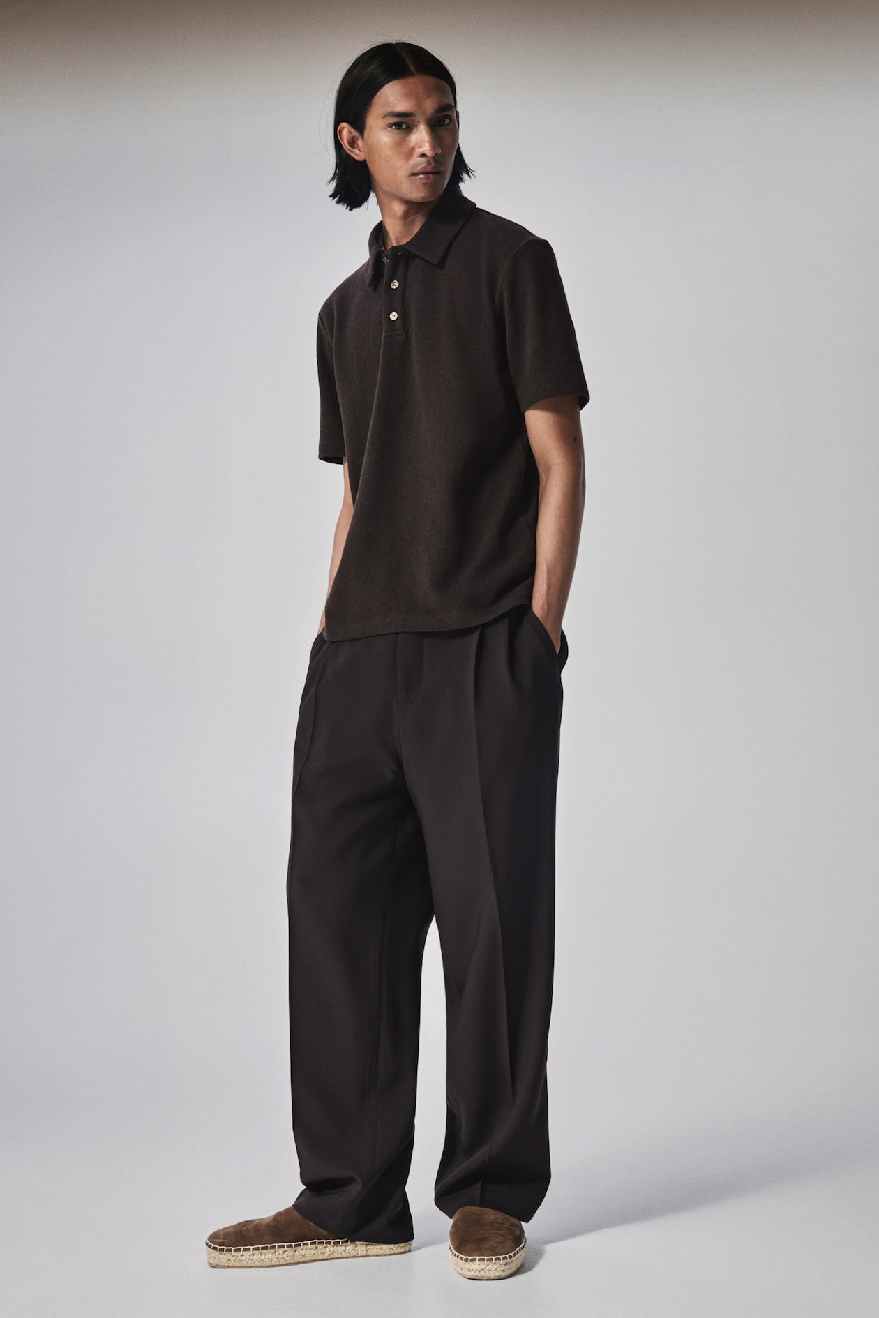 Regular Fit Polo shirt Dark brown Men H&M MY