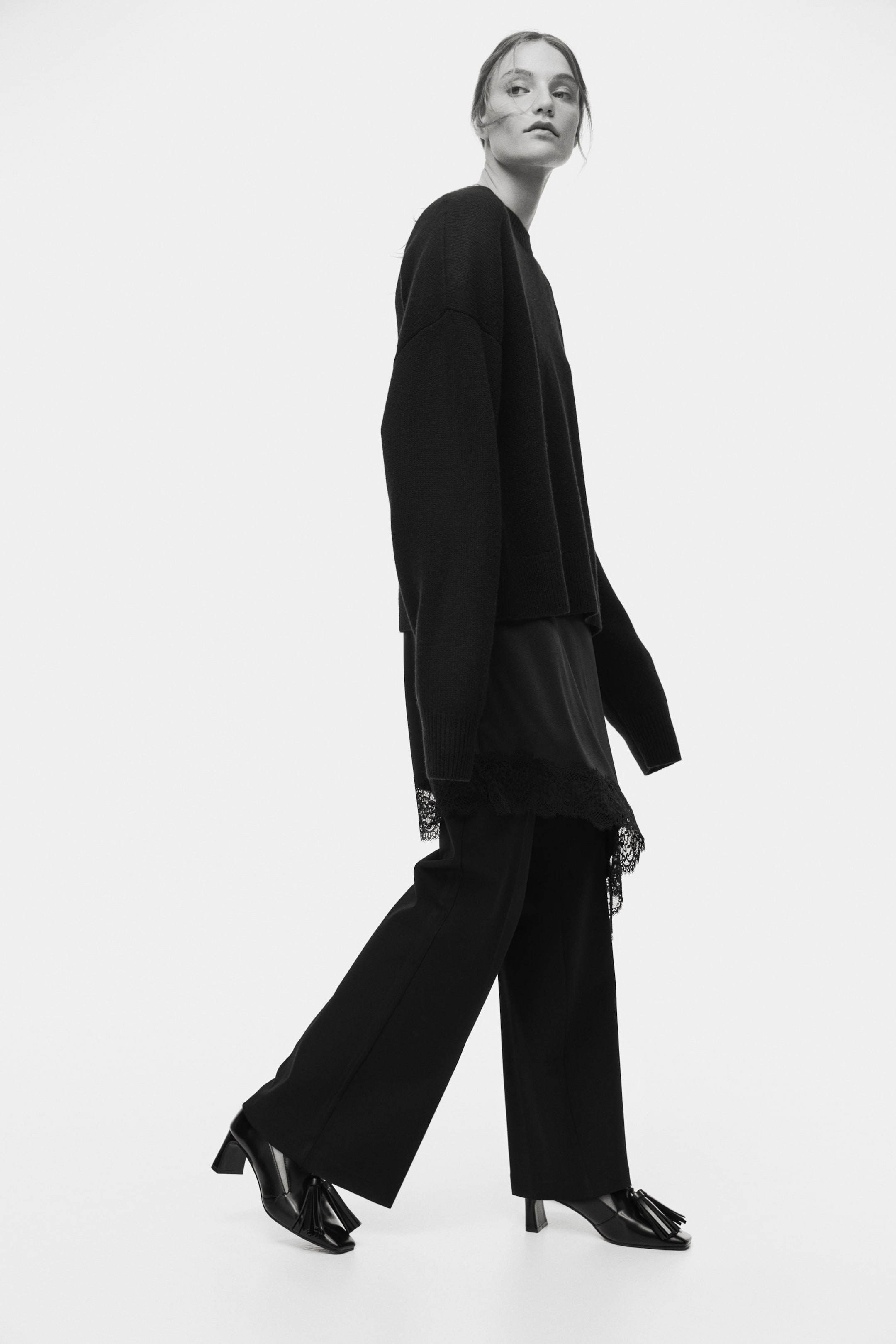 Agrandir l'image: Pantalon évasé - Noir - FEMME | H&M FR 1