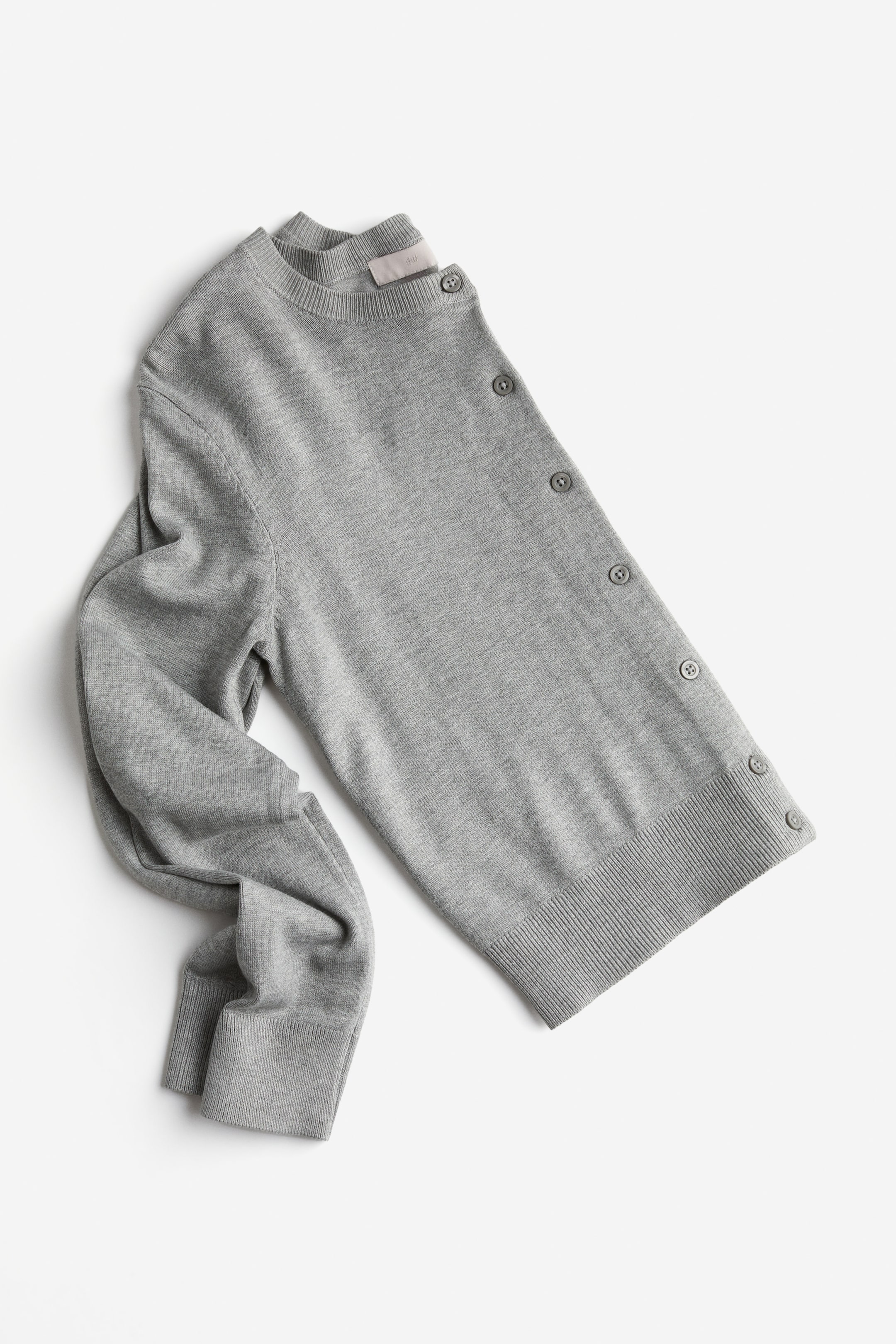 이미지 확대 보기: 파인니트 가디건 - 그레이 멜란지 - 여성 | H&M KR 2