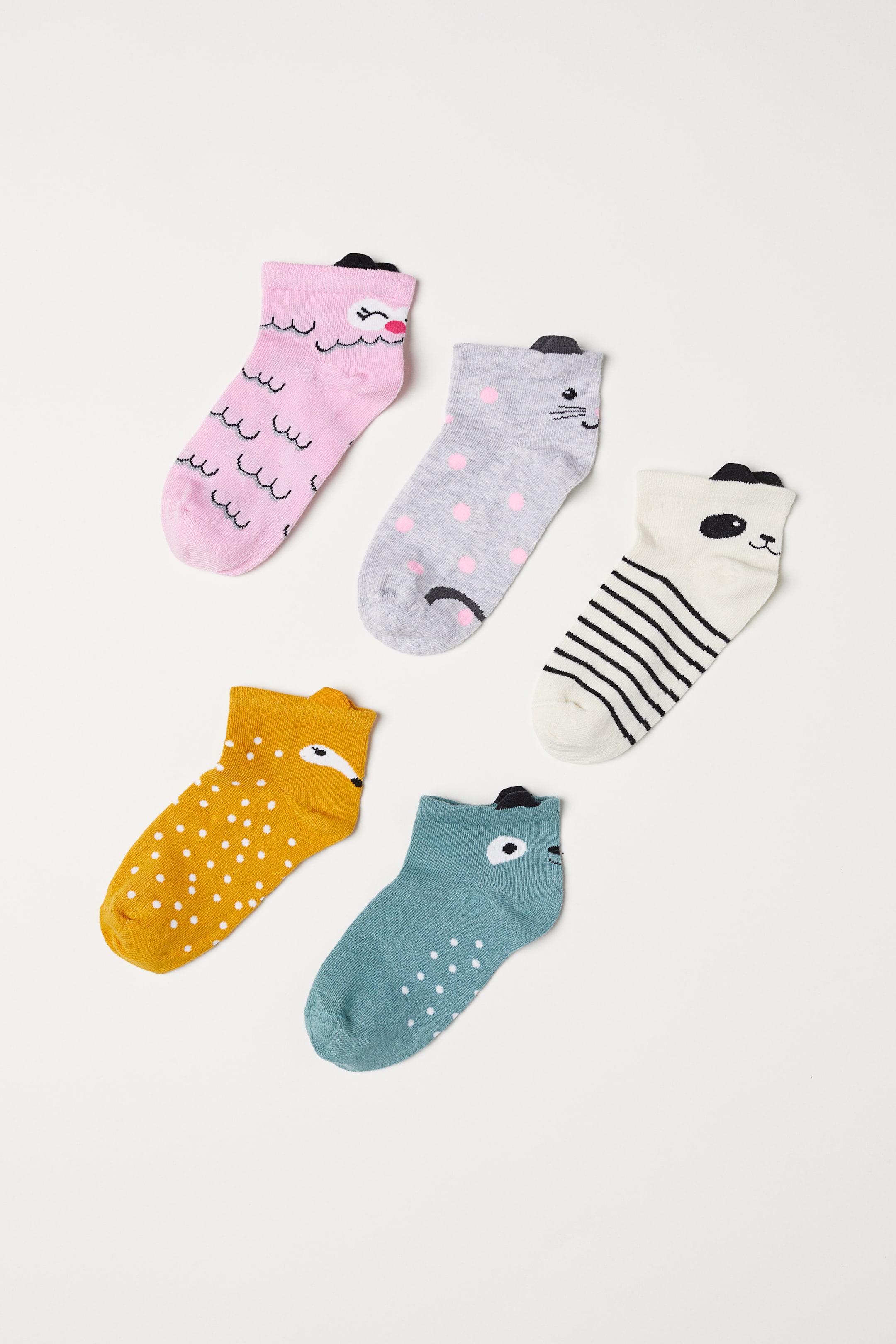 5-pack trainer socks - Light grey/Animals - Kids | H&M GB