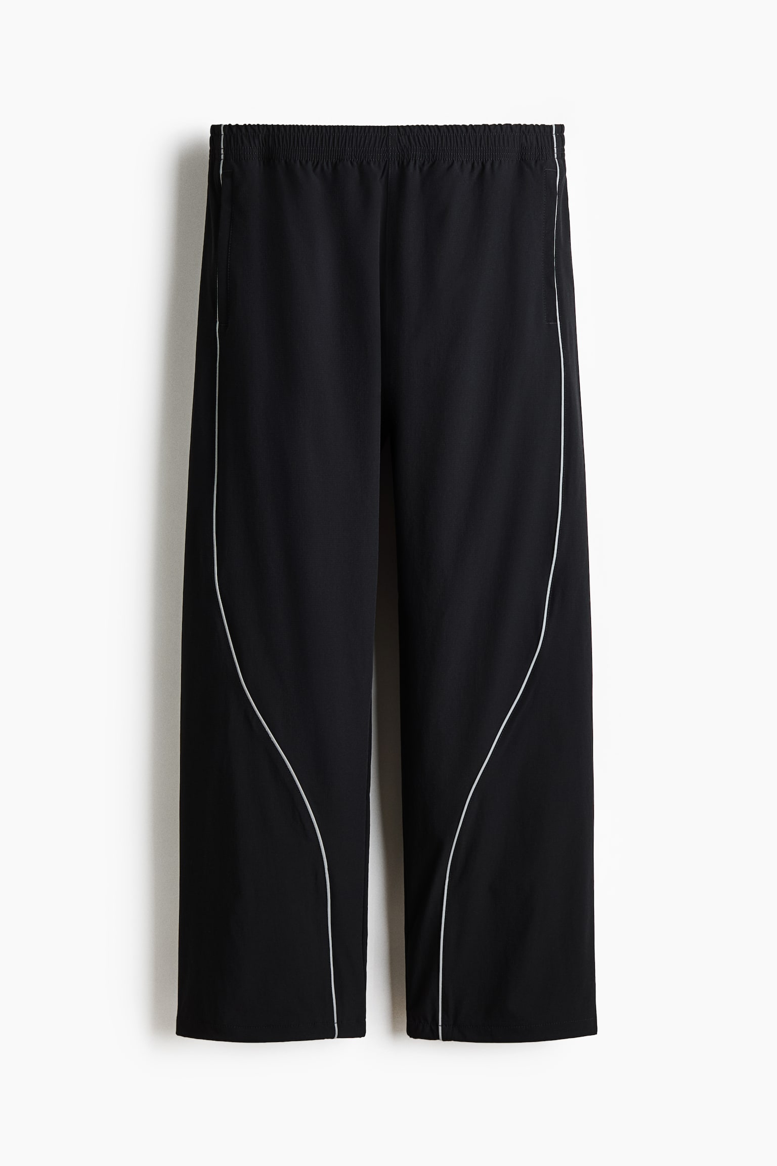 Relaxed Fit Track pants - Black/Light grey - 1