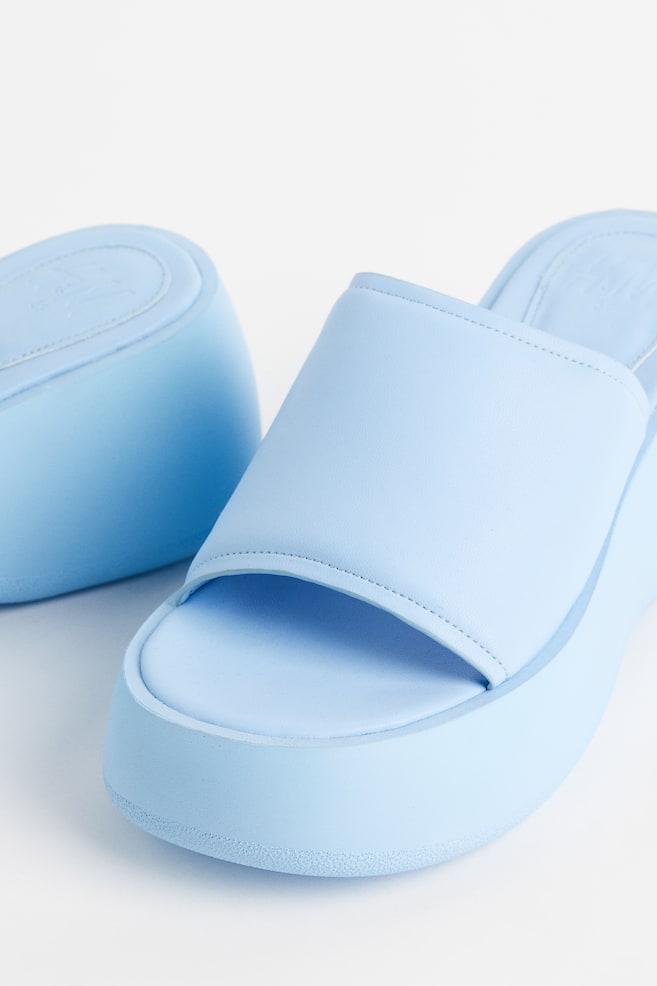 Sandales à plateforme avec semelle épaisse - Bleu clair - 4