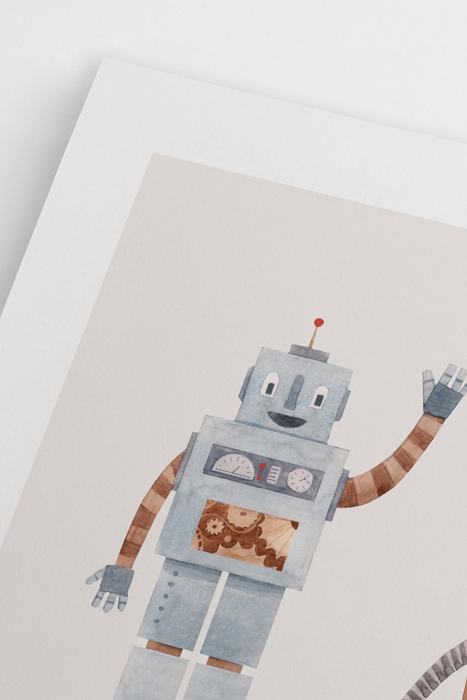 Robot Friends Poster - Beige/gray/brown - 2