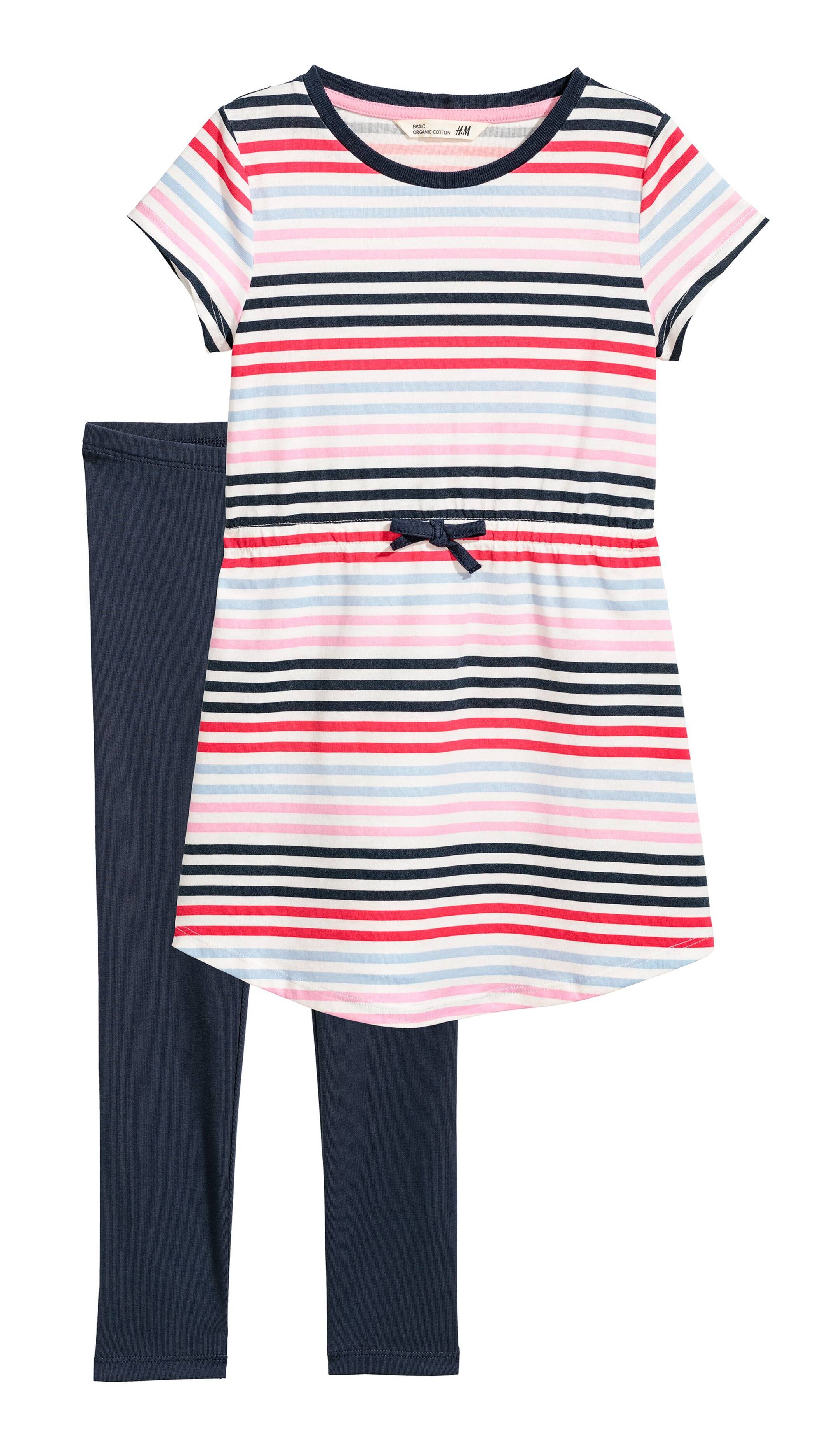 View larger image: Dress and leggings - Dark blue/Striped - Kids | H&M GB 1