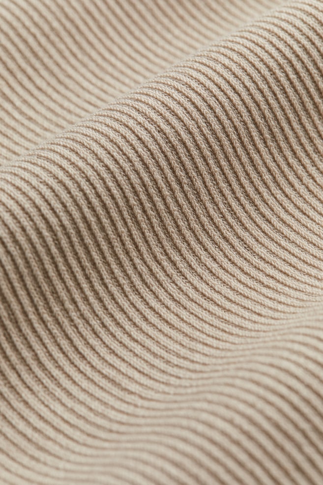 Robe moulante en maille côtelée - Beige clair/Noir/Crème - 3