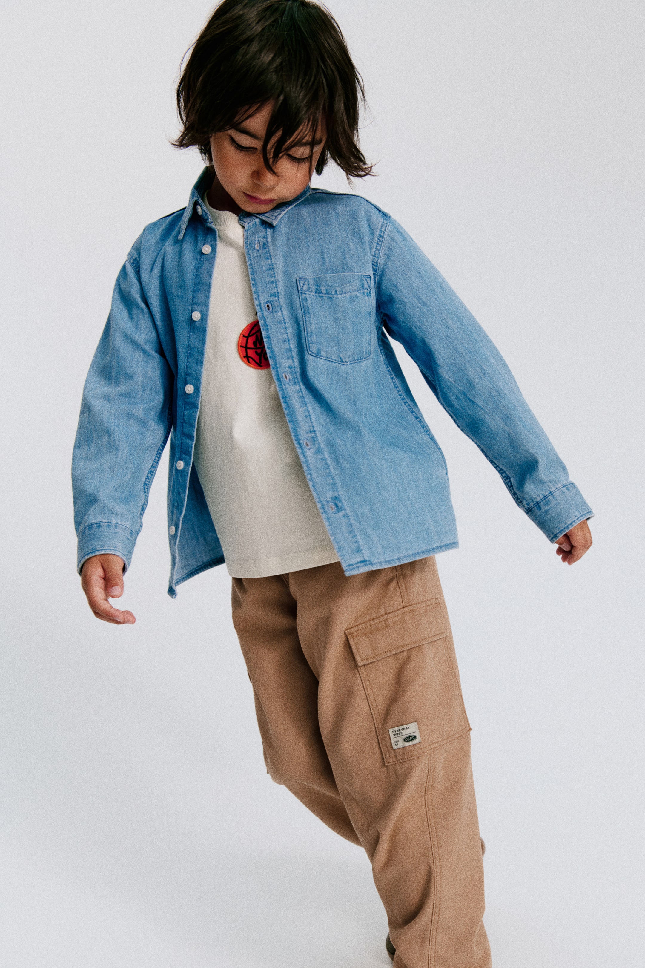 Детские рубашки H&M Cotton Denim Shirt — фото 3