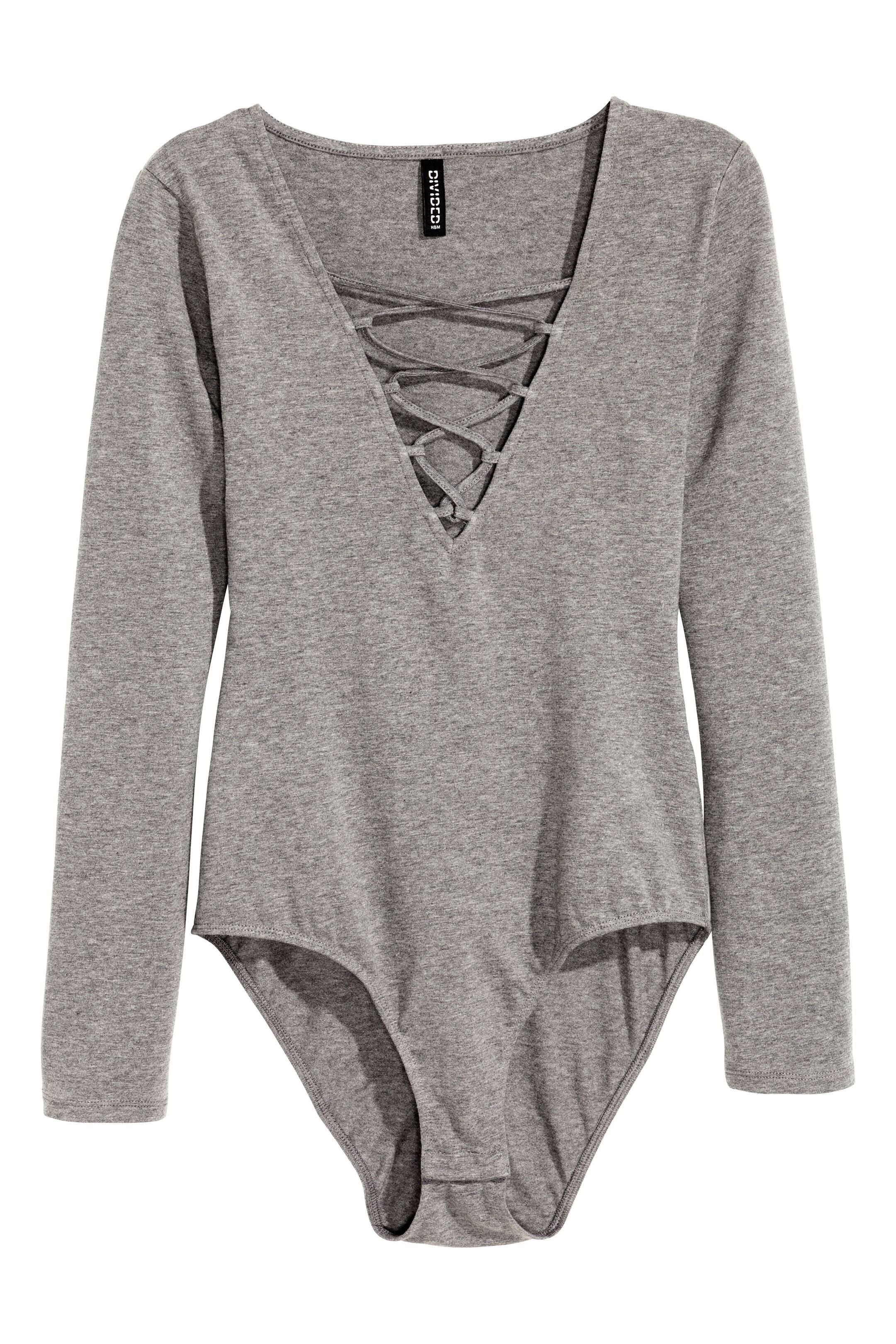 Zobrazit větší obrázek: Body se šněrováním - Šedý melír - ŽENY | H&M CZ 1
