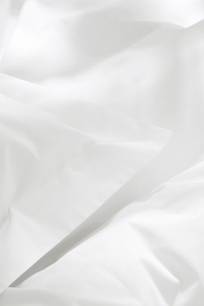 Dobbelt/kingsize sengesæt i bomuldspercale - Hvid - 3
