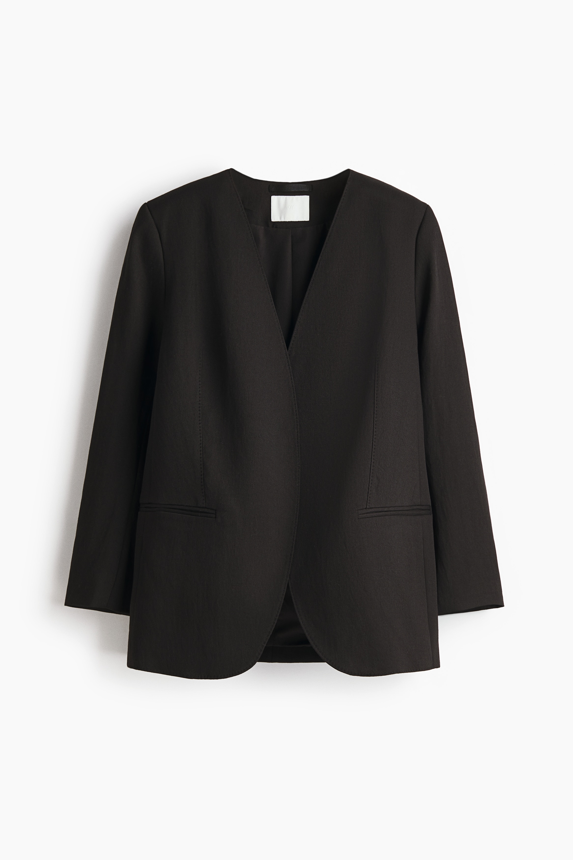 Collarless blazer - Black