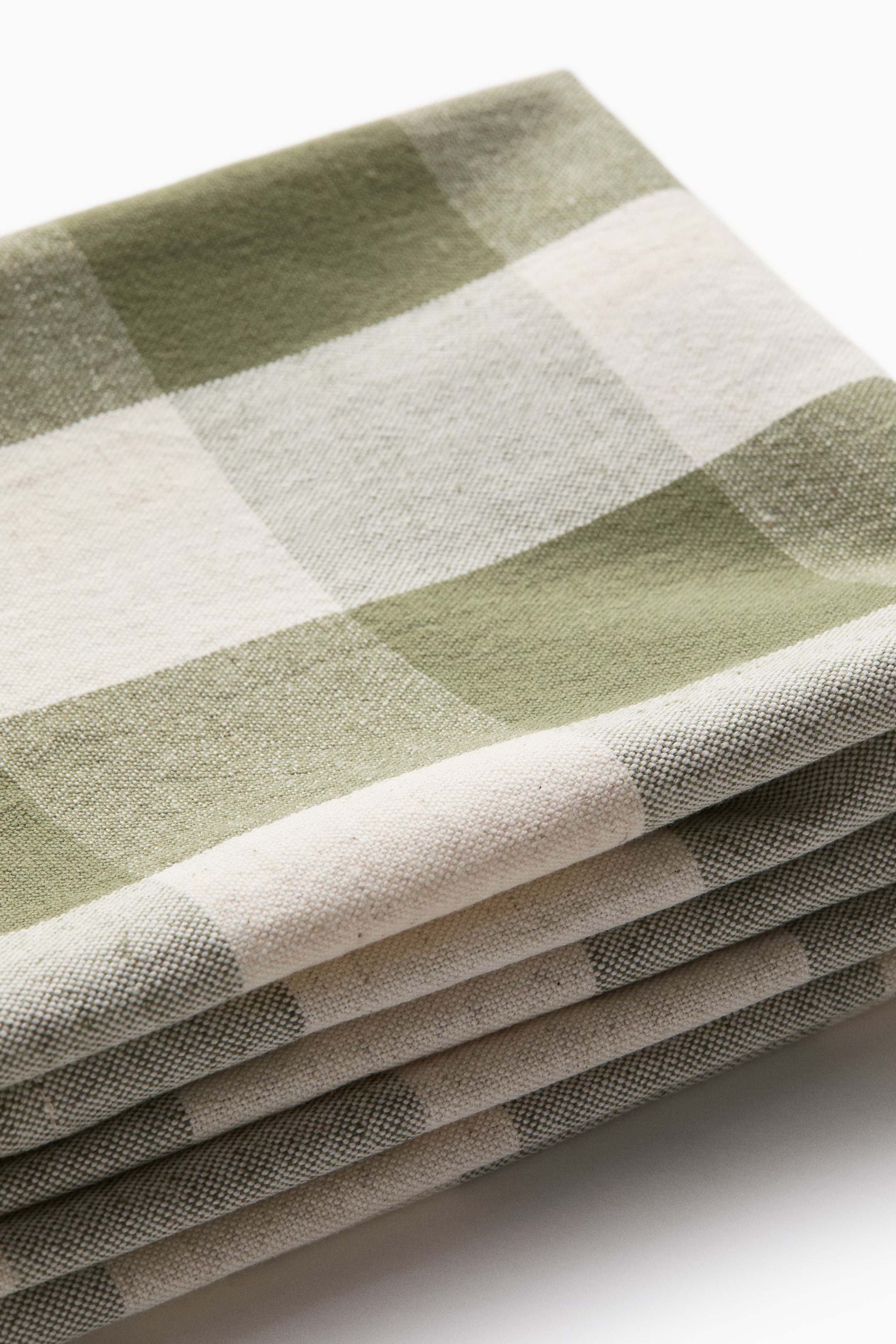 Voir une image plus grande: 2-pack linen-blend tea towels - Olive green/Gingham check | H&M CA 3