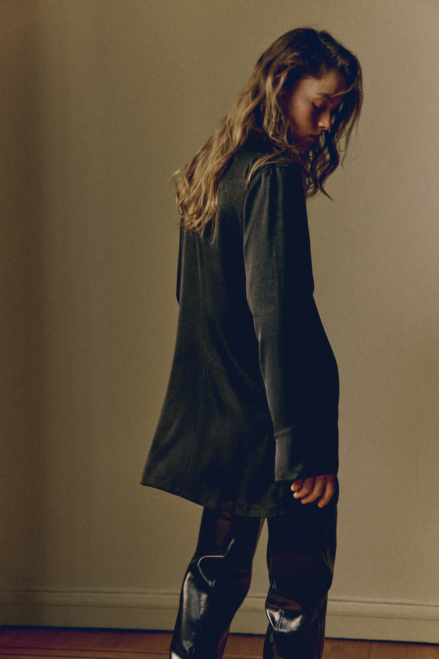 Nariasené šaty - Čierna/Tmavozelená - 4