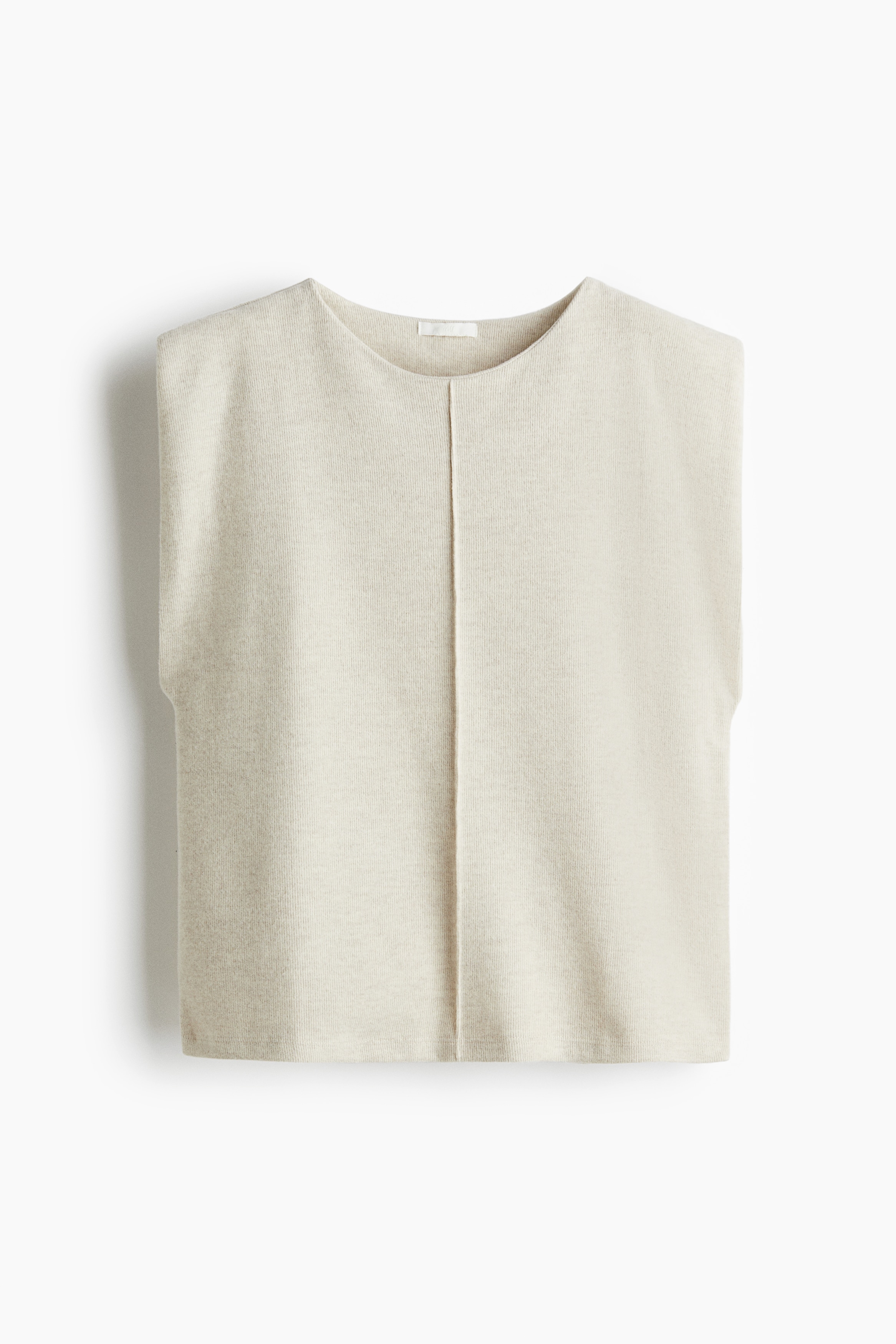 Knitted top - Light beige marl/Dark grey marl