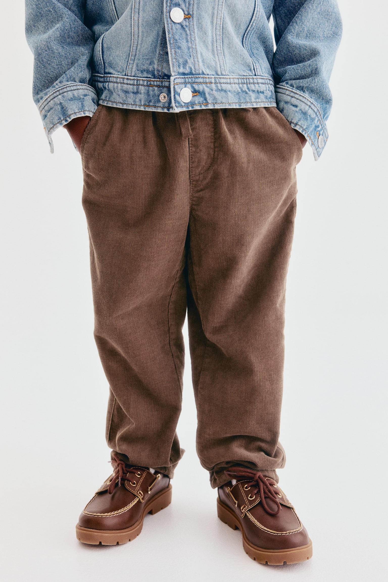 Детские брюки H&M Lined Corduroy, цвет: Коричневый — фото 3