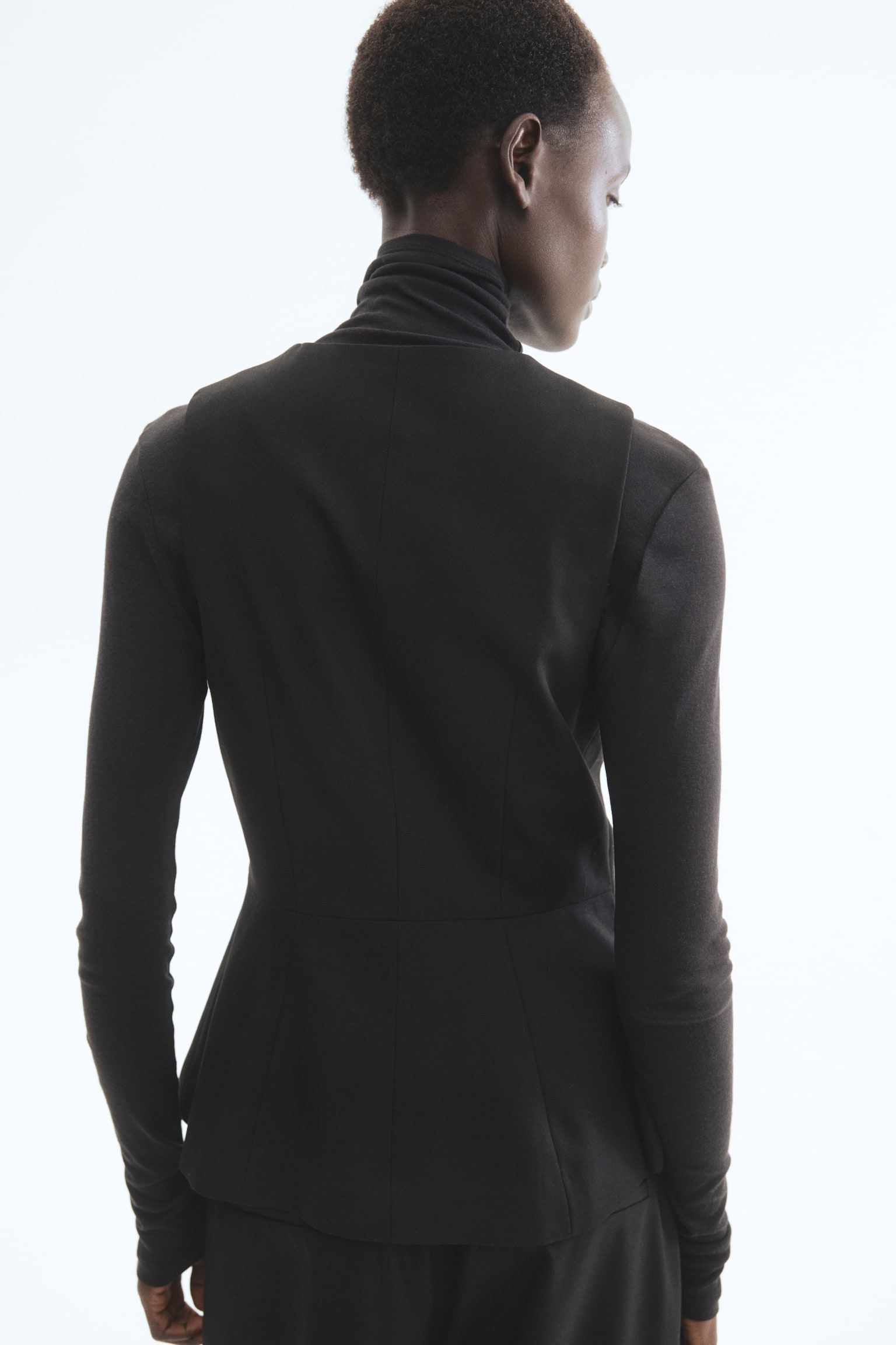 Kamizelka z baskinką - Czarny/Ciemnoczerwony/Ciemnoniebieski denim/Różowy - 4