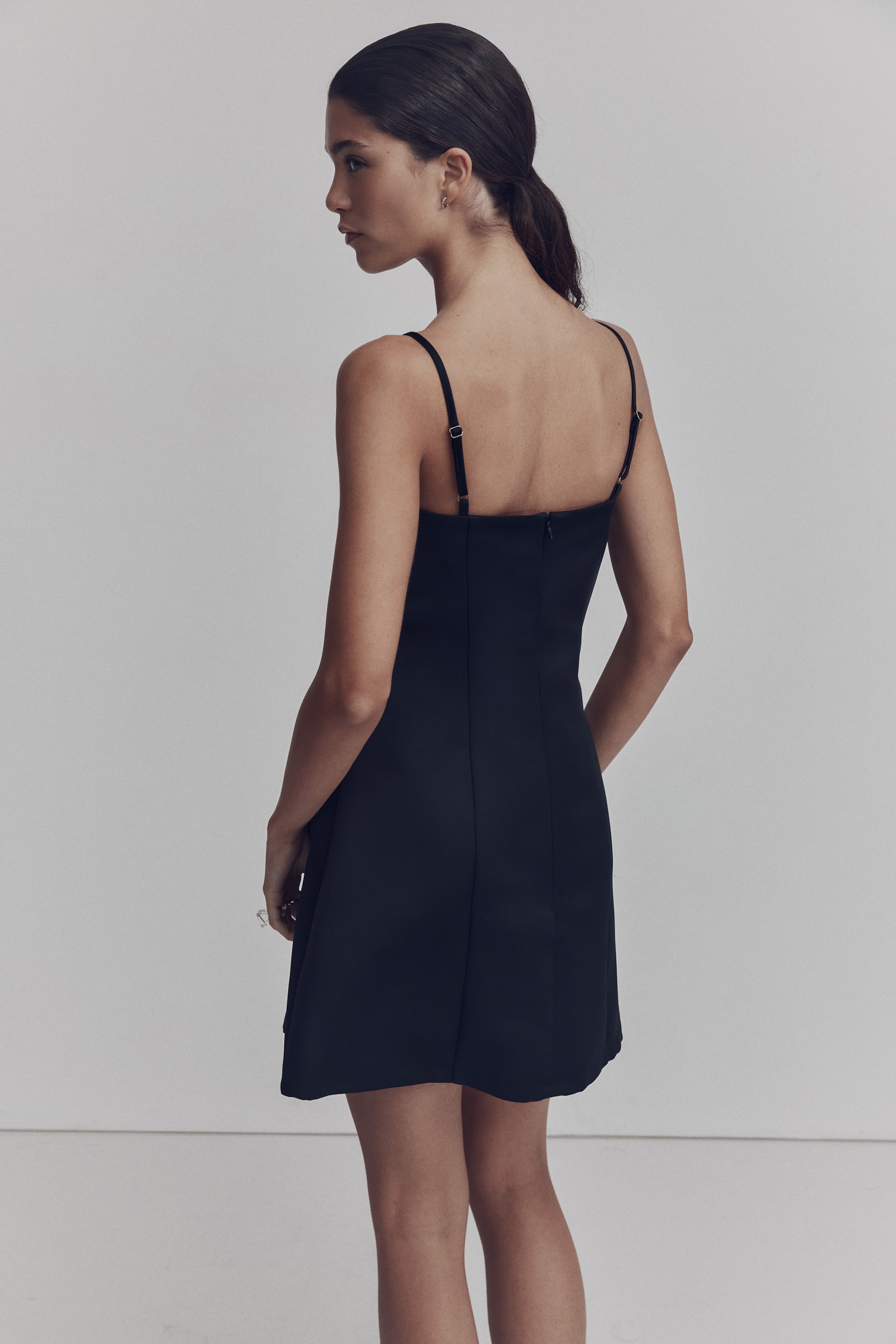 View larger image: Satin strappy dress - Black - Ladies | H&M 4