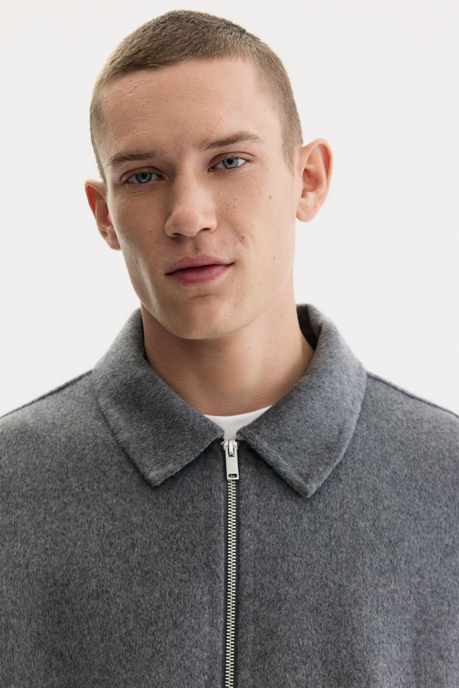 Regular-fit Wool-blend overshirt - Grey - 7