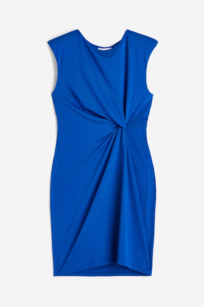 Twist-detail dress - Bright blue/Black/Grey marl - 2