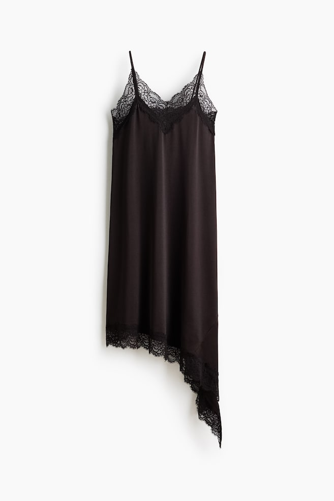 MAMA Trägerkleid mit Spitze - Dunkelbraun/Schwarz - 1