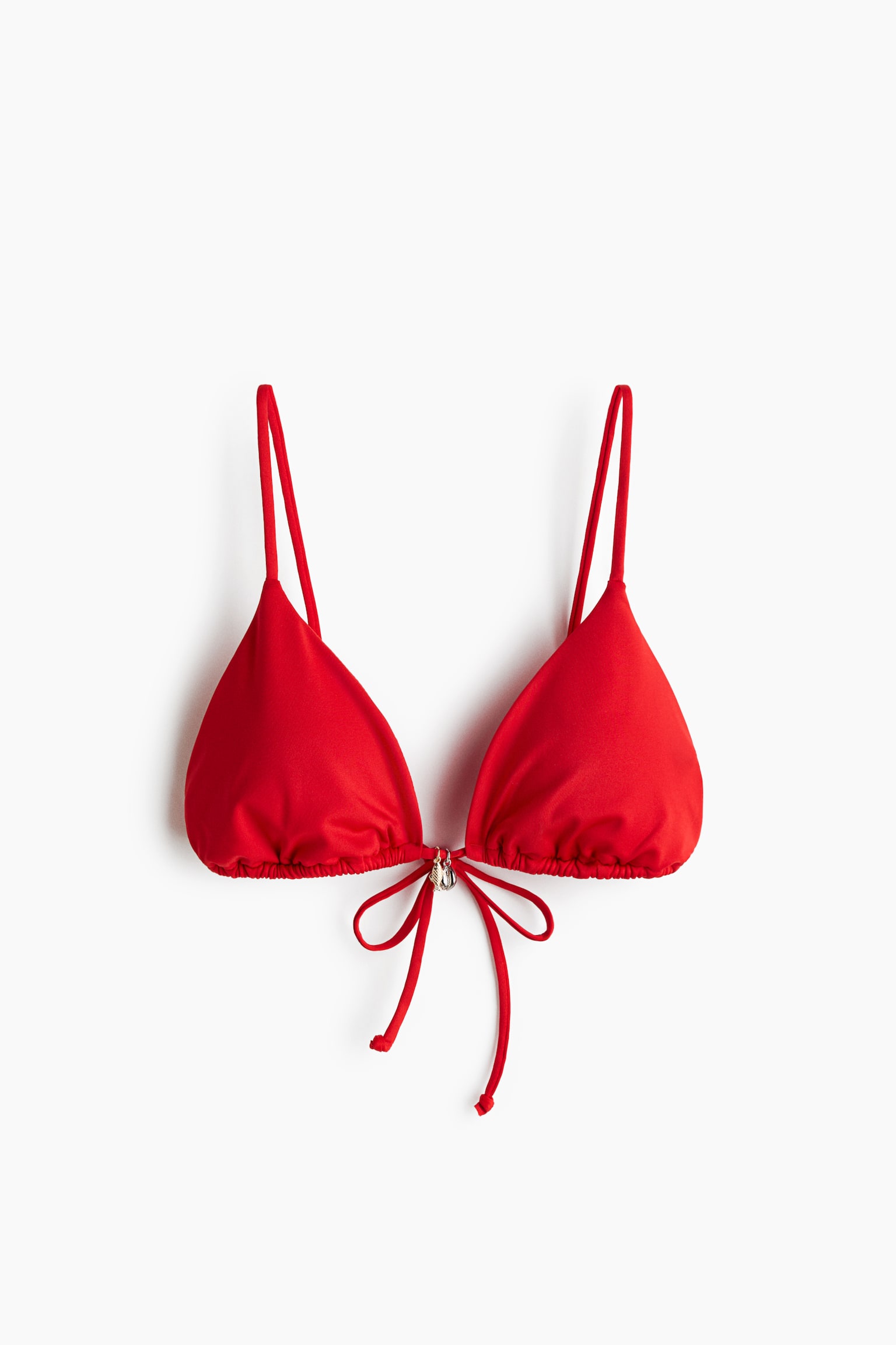 Padded triangle bikini top - Red/Dark brown/Leopard print - 2