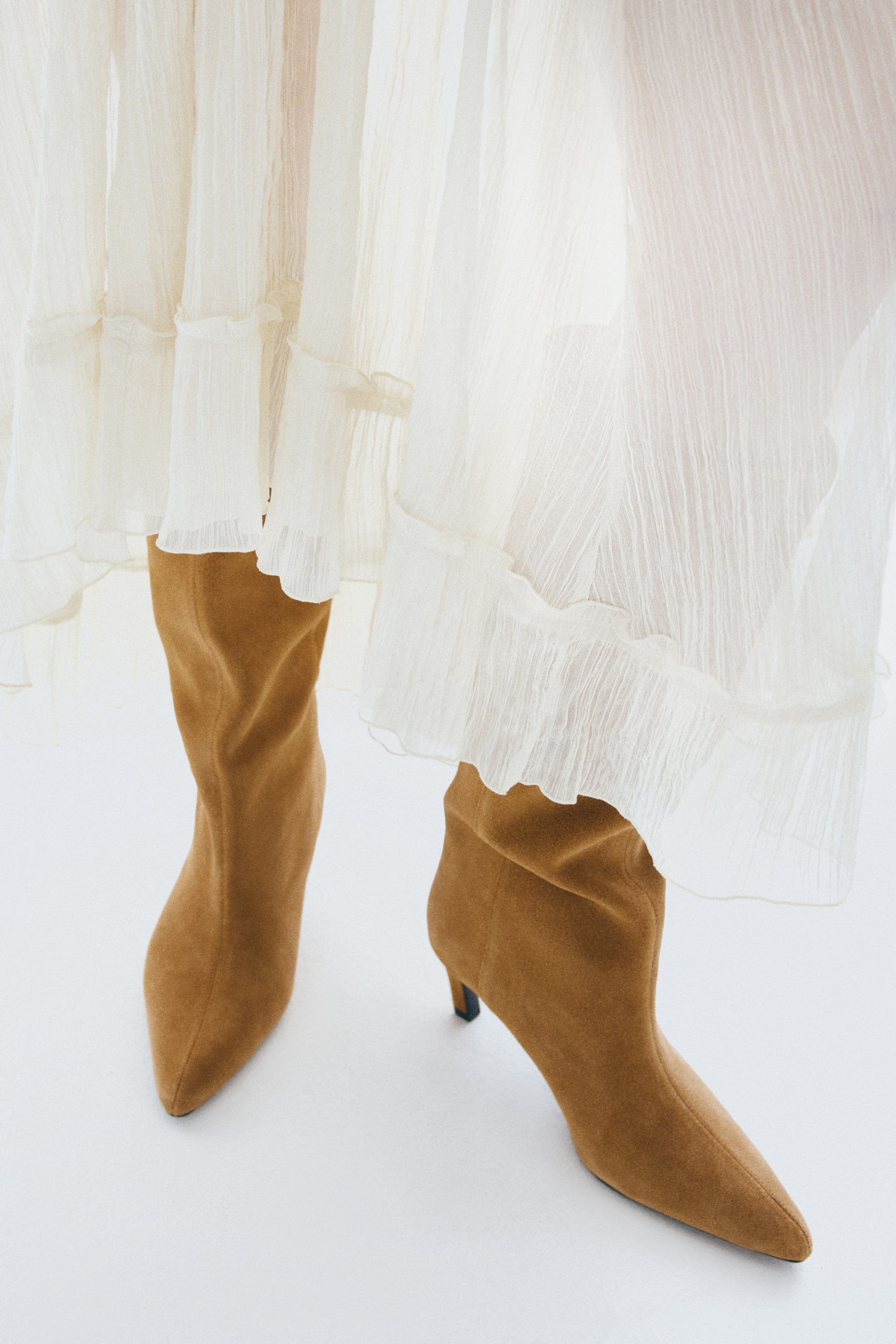 View larger image: Knee-high leather boots - Beige - Ladies | H&M IE 1