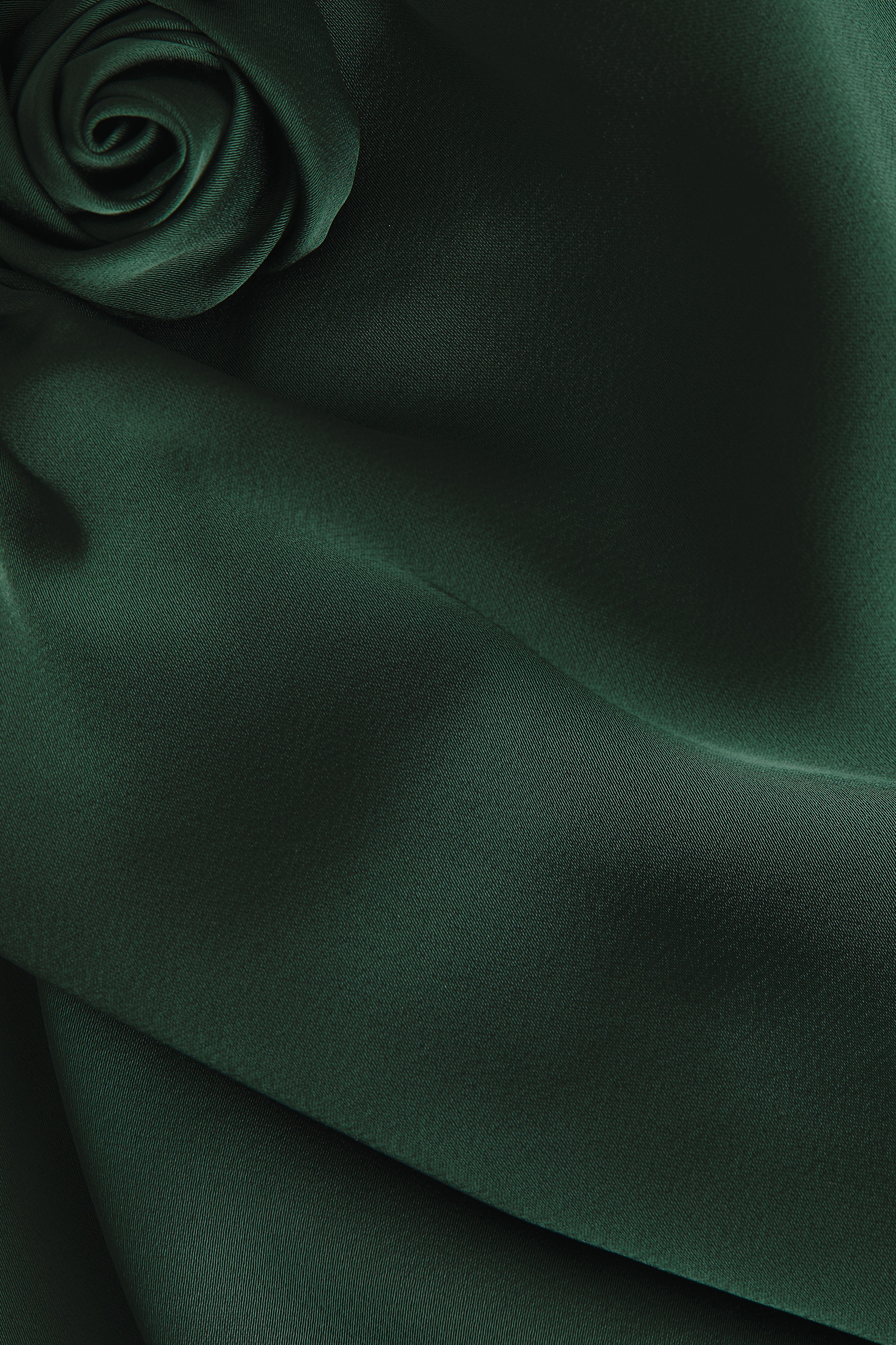 Women's Dark green Tie-Detail Satin Slip Dress | H&M US