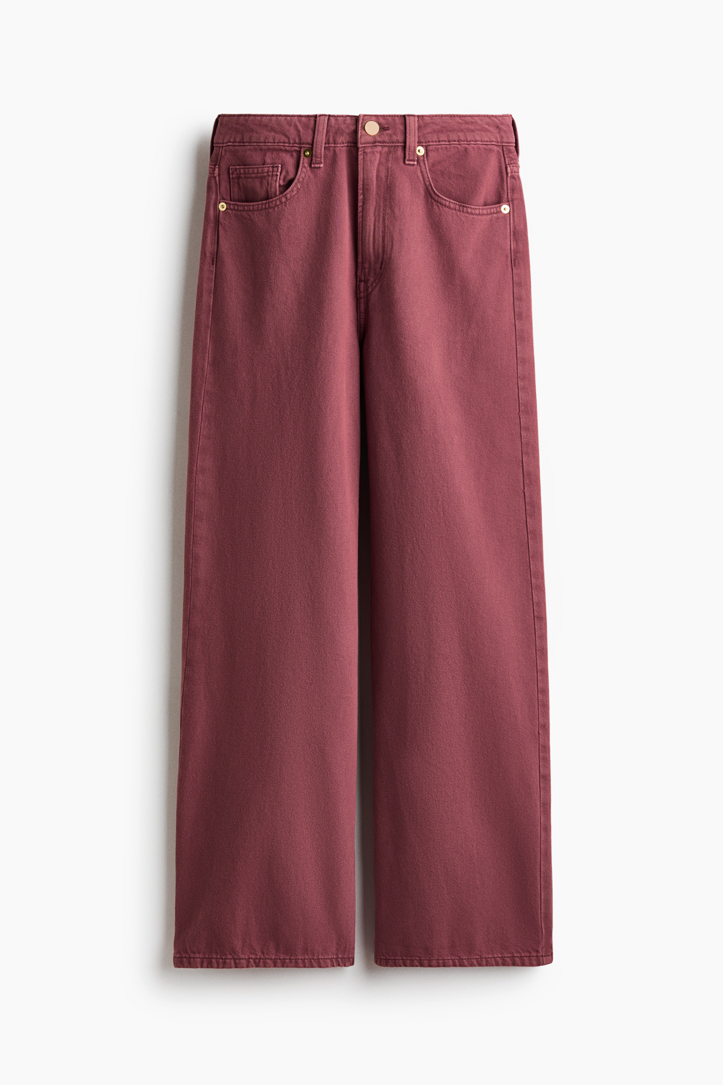 Straight High Waist Jeans - Dark dusty pink/Rust red/Dark denim blue/Denim blue/Denim blue