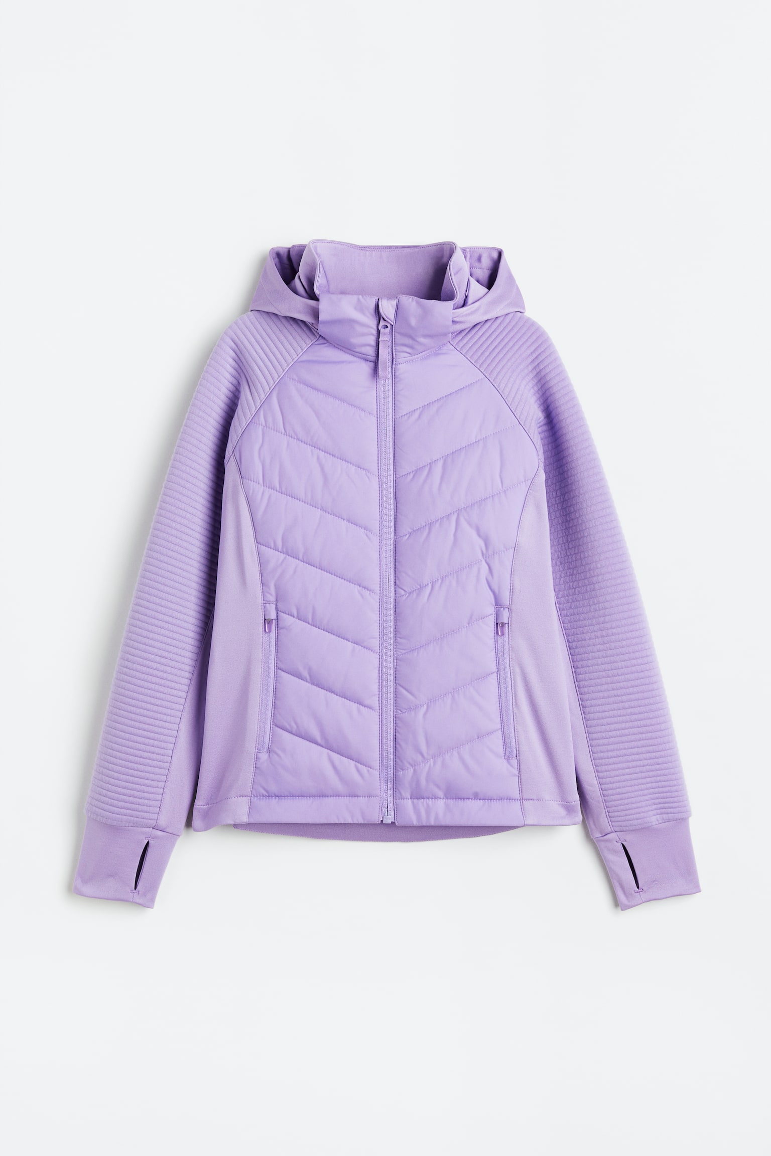 Hooded Activewear Jacket - Light purple/Black - 1