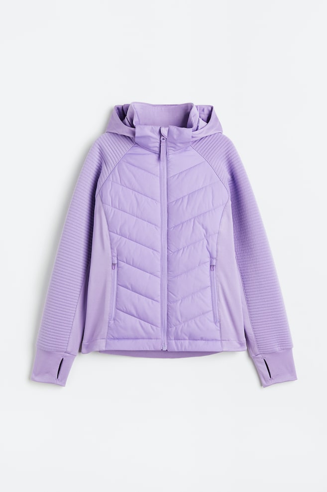 Hooded sports jacket - Light purple/Black - 1