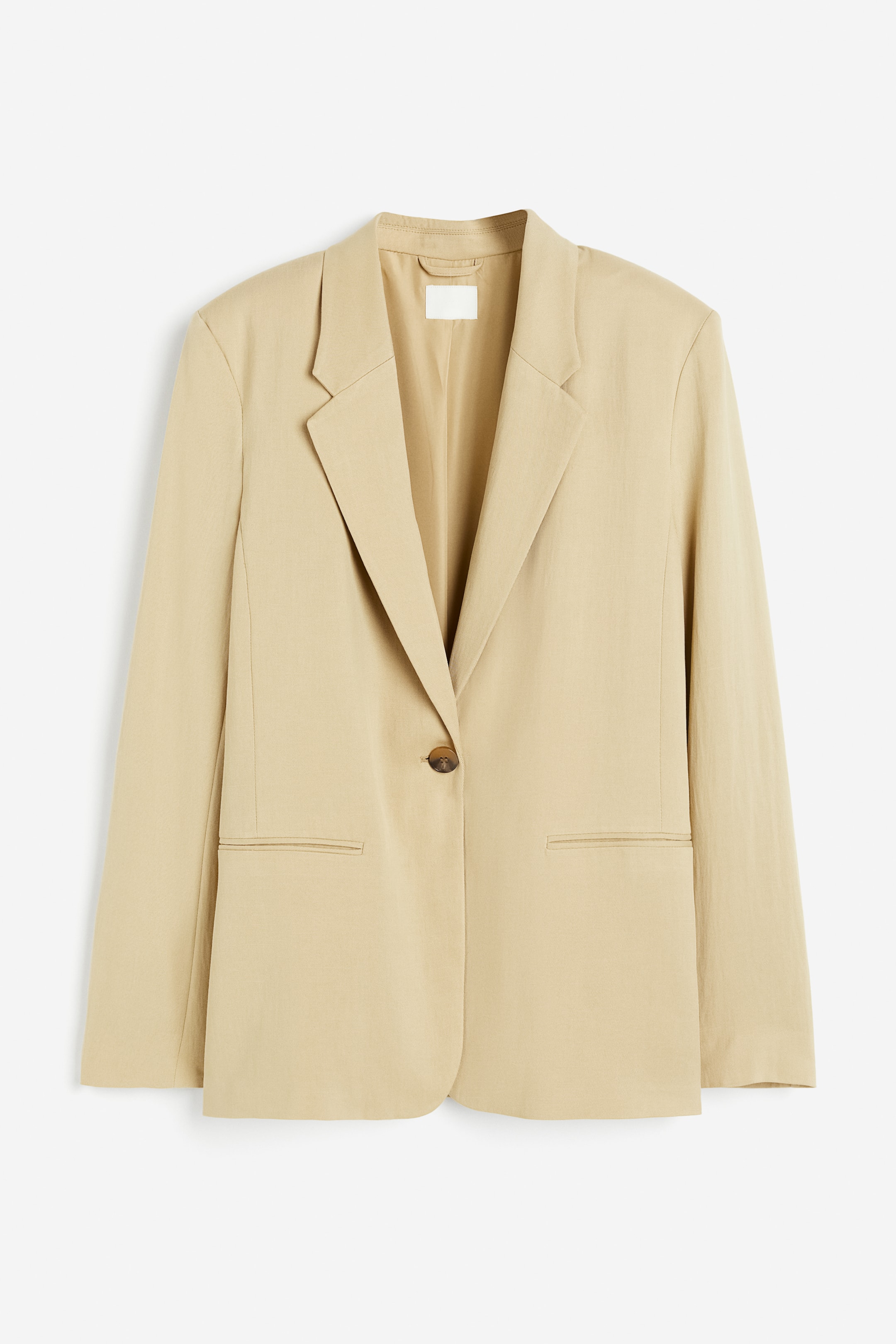 Oversized blazer - Long sleeve - Long - Light dusty yellow - Ladies | H ...