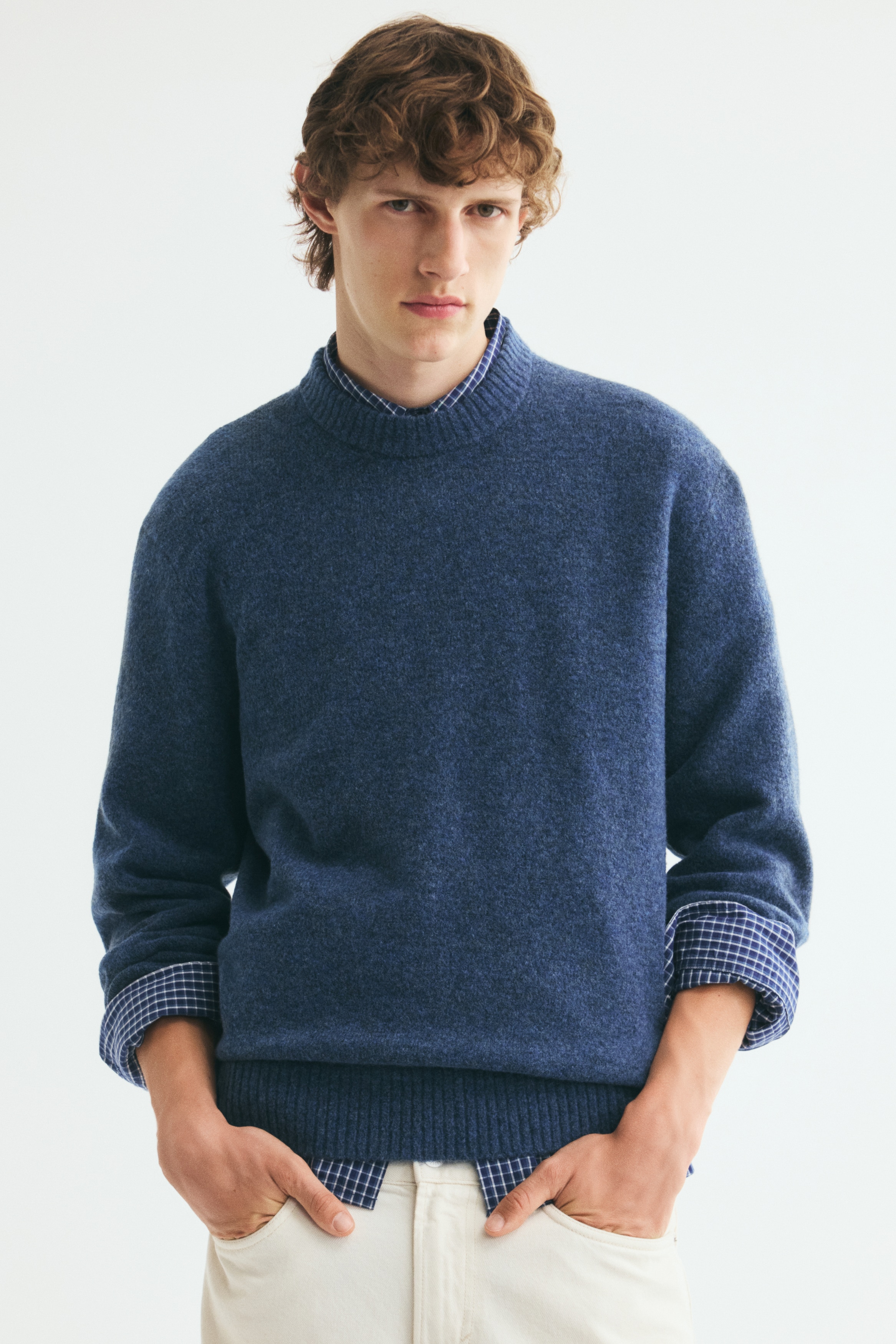 Regular-Fit Brushed SweaterModel