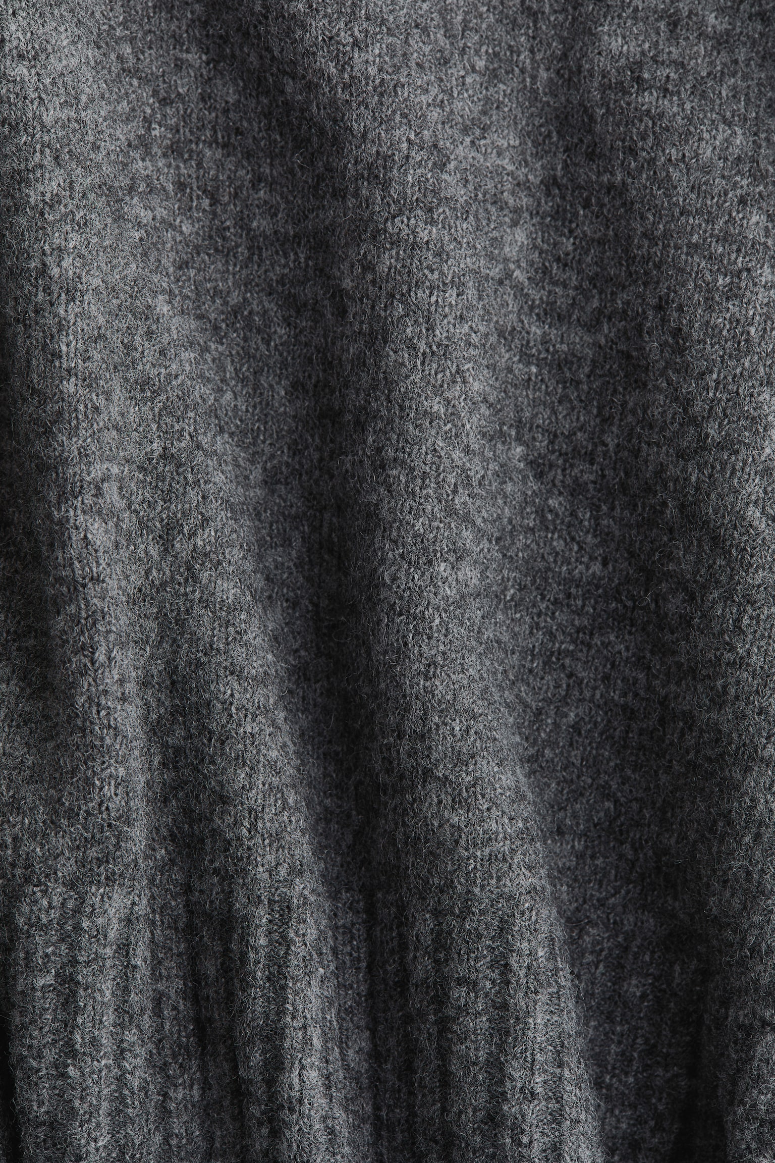 Женский свитер H&M Fine-Knit Sweater with Collar, цвет: Тёмный серый меланжевый — фото 6
