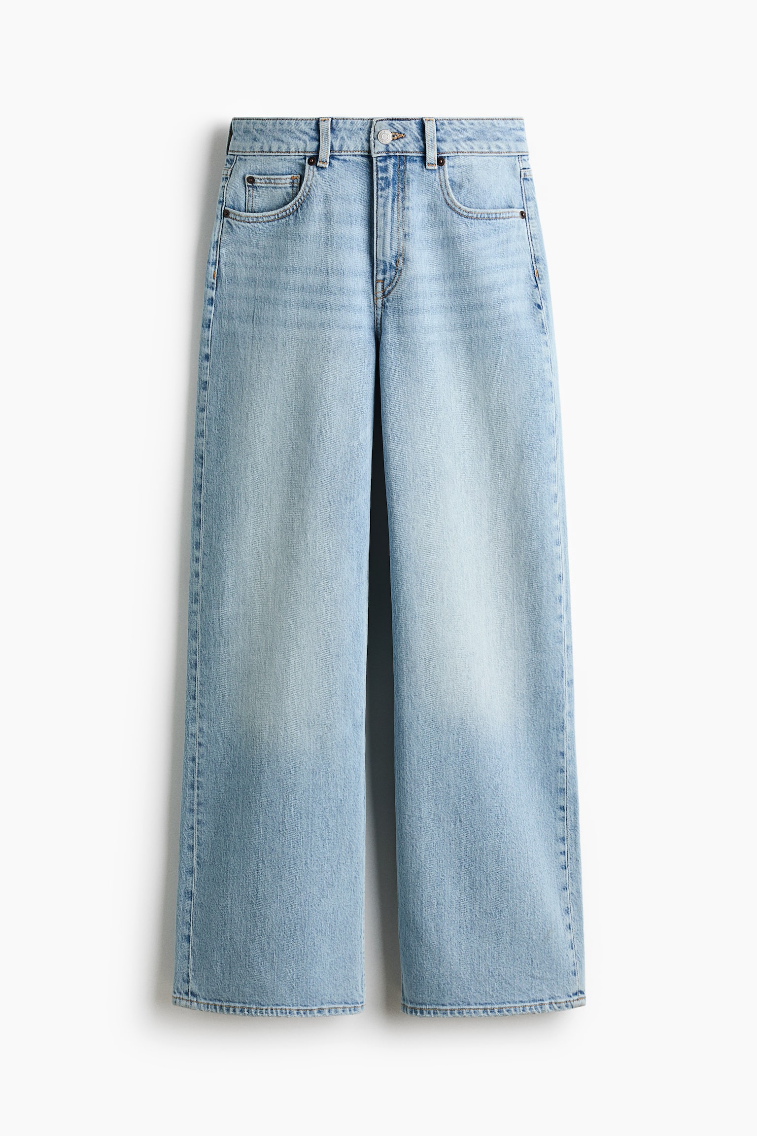 Wide High Waist Jeans - Light denim blue/White/Light denim blue/Dark denim blue/Denim blue/Dark brown/Light denim blue/Denim blue/Light denim blue/Dark denim blue/Washed denim blue/Navy denim blue/White/Light denim blue/Navy denim blue/Dark brown/White/Light denim blue - 1