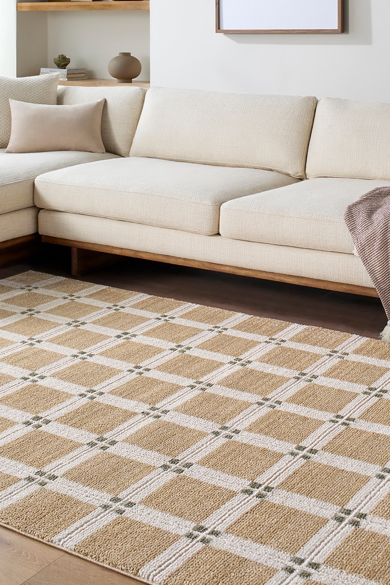 La Luna Modern Graphic Rug - Tan/Brown/Green