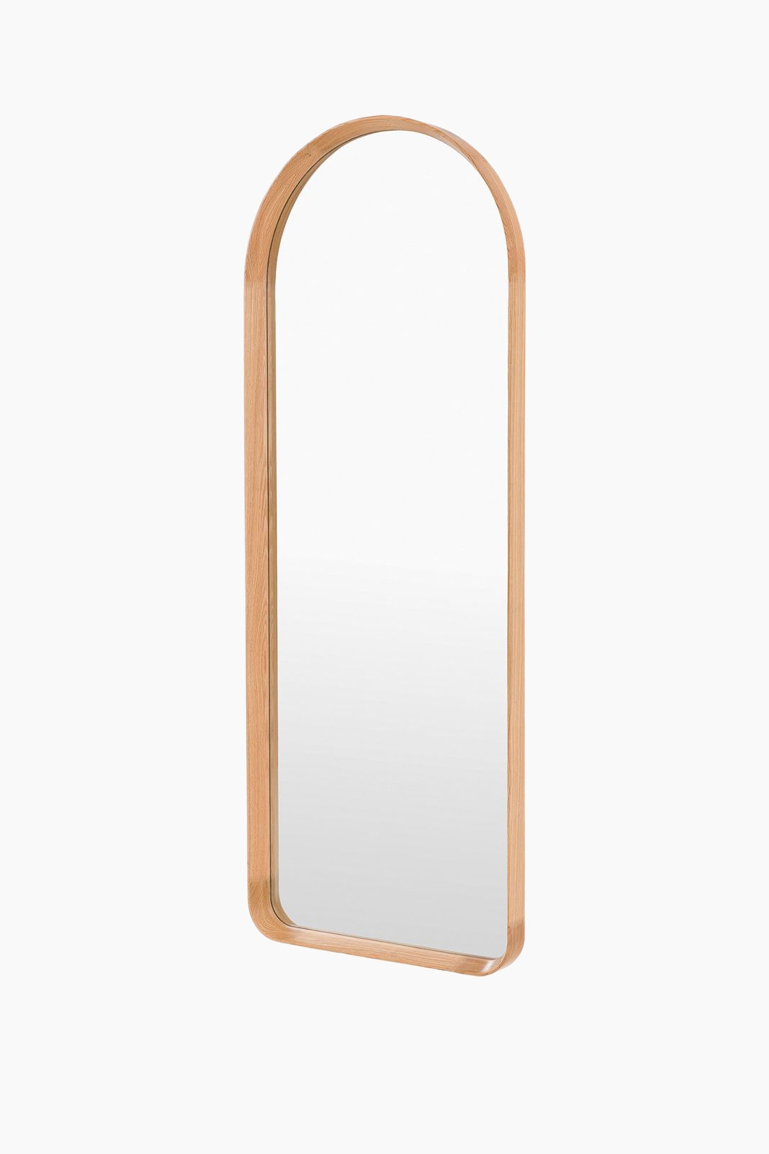 Oak Framed Long Mirror - Light Wood/Dark Wood