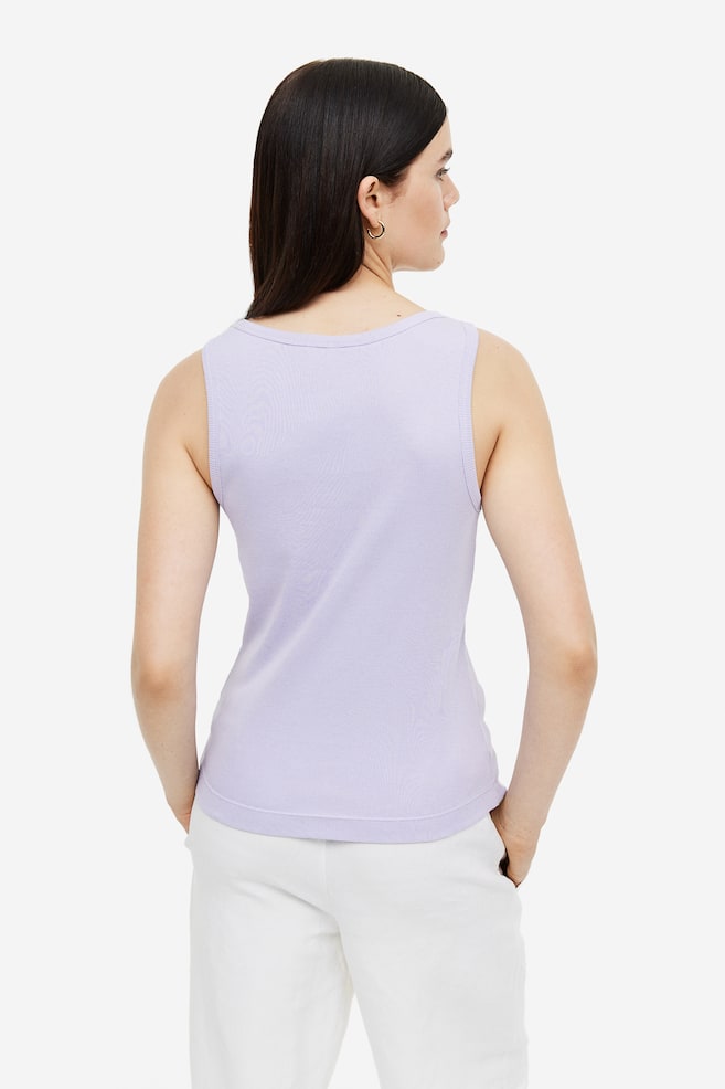 Silk-blend vest top - Lilac/White/Black - 5