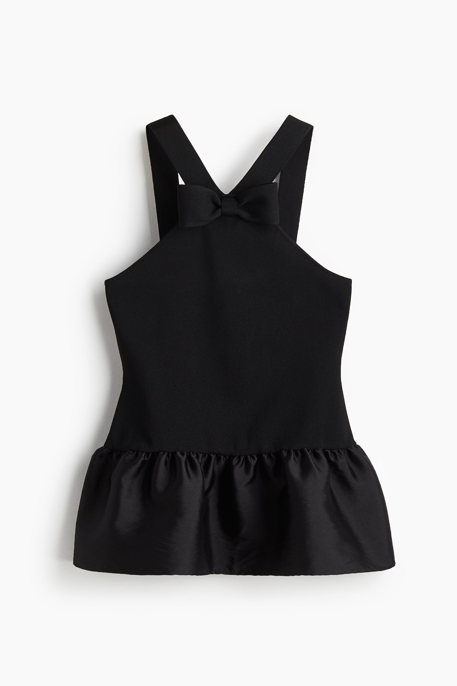 Bow-detail top - Black/Cream - 2